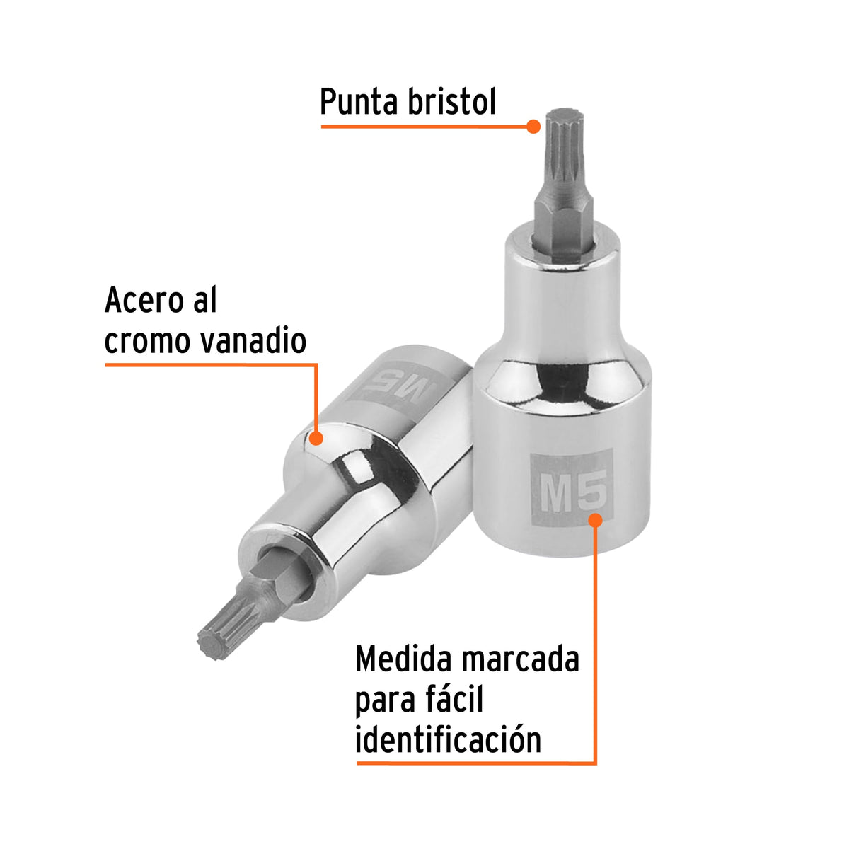 Dado punta corta bristol M5, cuadro 1/2', TRUPER, Truper, SKU 101292 — vista 3