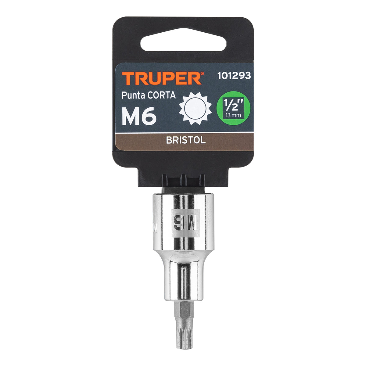 Dado punta corta bristol M6, cuadro 1/2', TRUPER, Truper, SKU 101293 — vista 2