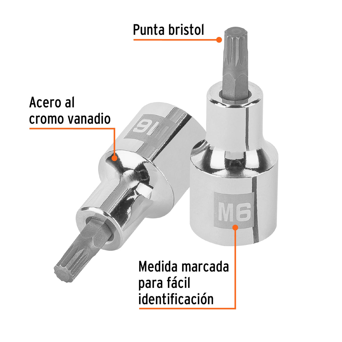 Dado punta corta bristol M6, cuadro 1/2', TRUPER, Truper, SKU 101293 — vista 3