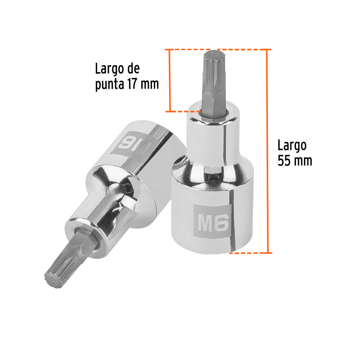 Dado punta corta bristol M6, cuadro 1/2', TRUPER, Truper, SKU 101293 — vista 4