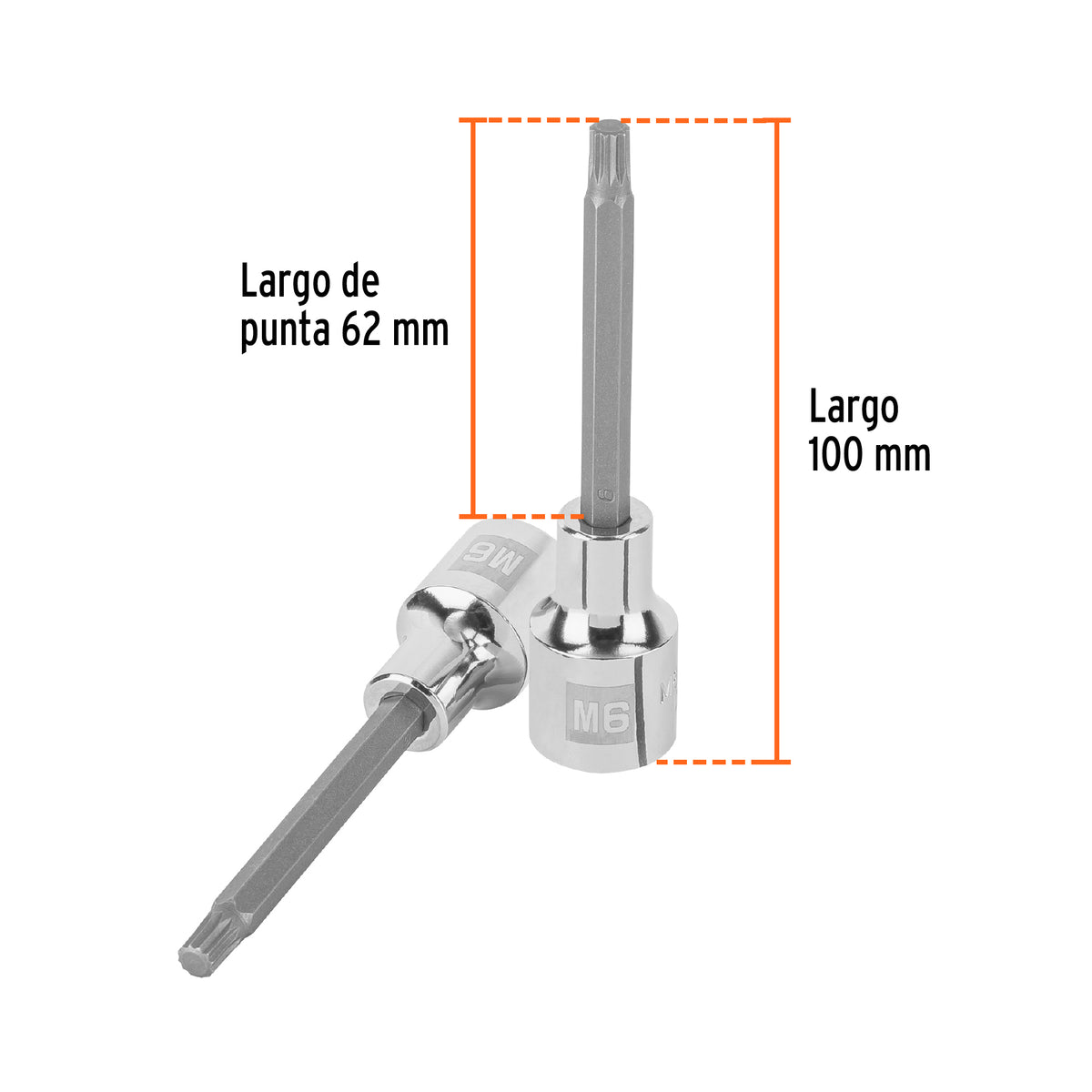 Dado punta larga bristol M6, cuadro 1/2', TRUPER, Truper, SKU 101249 — vista 4