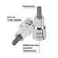 Dado punta corta bristol M8, cuadro 1/2', TRUPER, Truper, SKU 101294 — vista 3