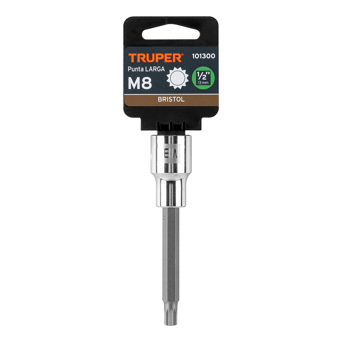 Dado punta larga bristol M8, cuadro 1/2', TRUPER, Truper, SKU 101300 — vista 2
