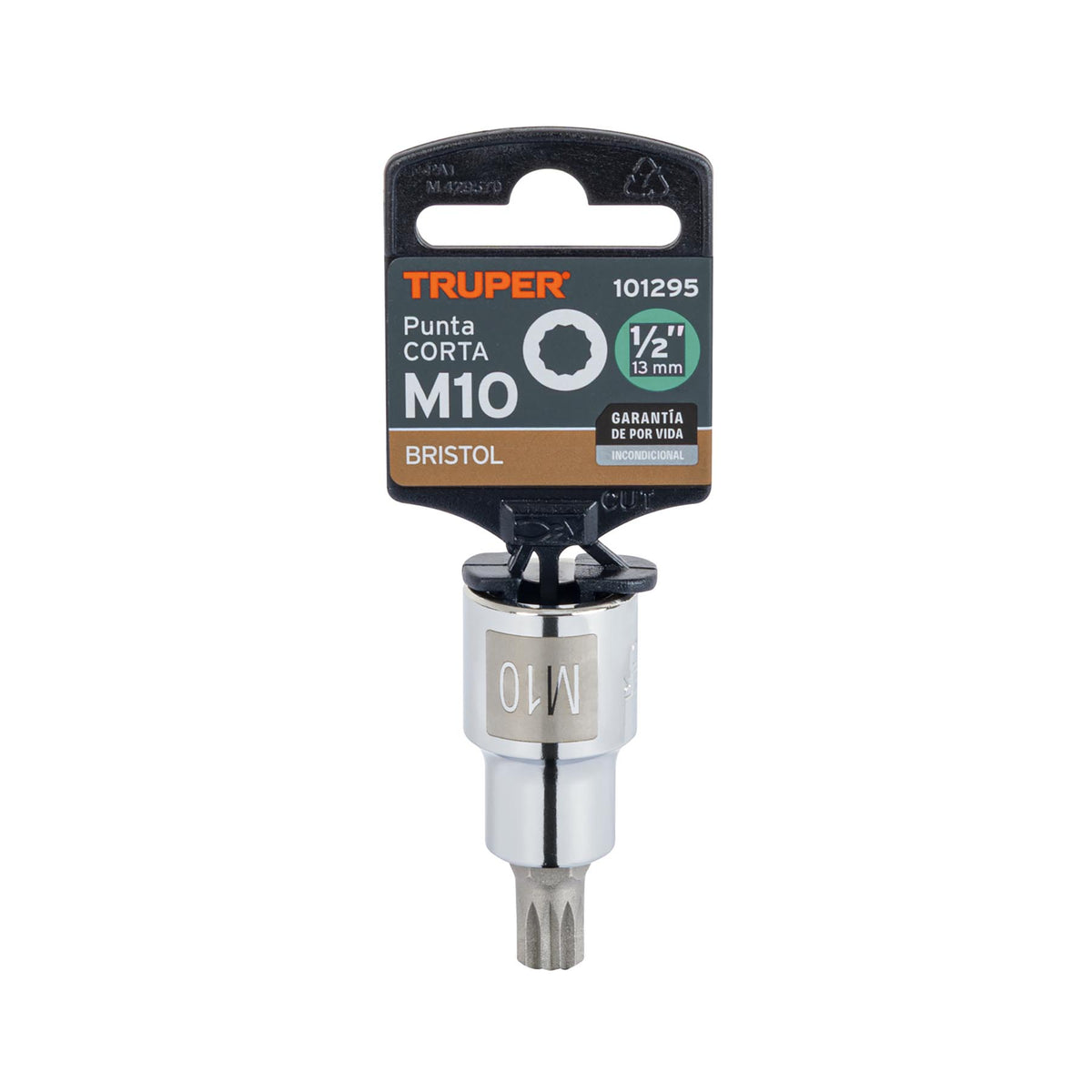 Dado punta corta bristol M10, cuadro 1/2', TRUPER, Truper, SKU 101295 — vista 2