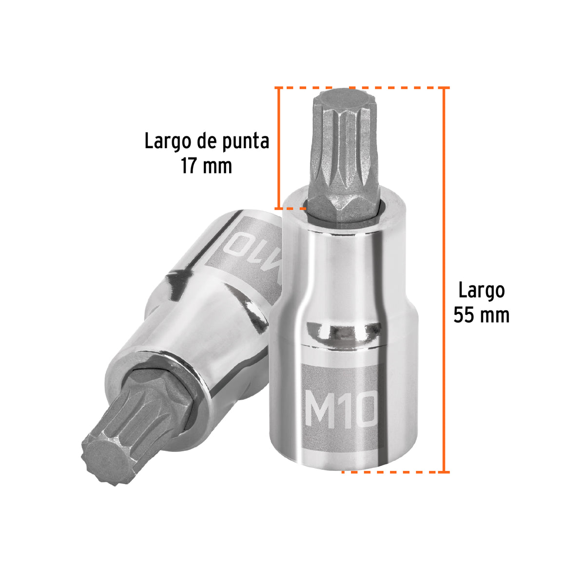 Dado punta corta bristol M10, cuadro 1/2', TRUPER, Truper, SKU 101295 — vista 4