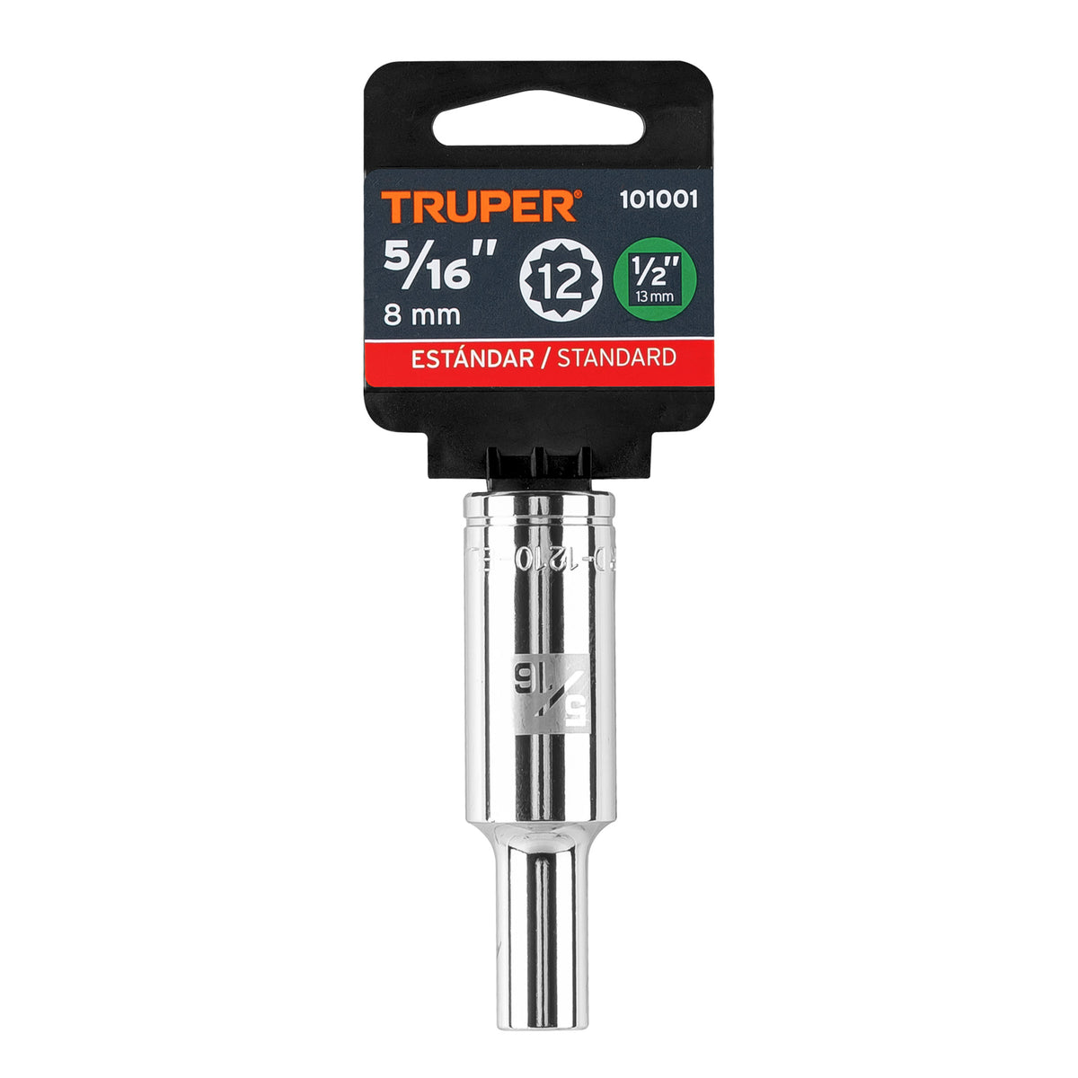 Dado largo de 5/16' 12 puntas, cuadro 1/2', TRUPER, Truper, SKU 101001 — vista 2