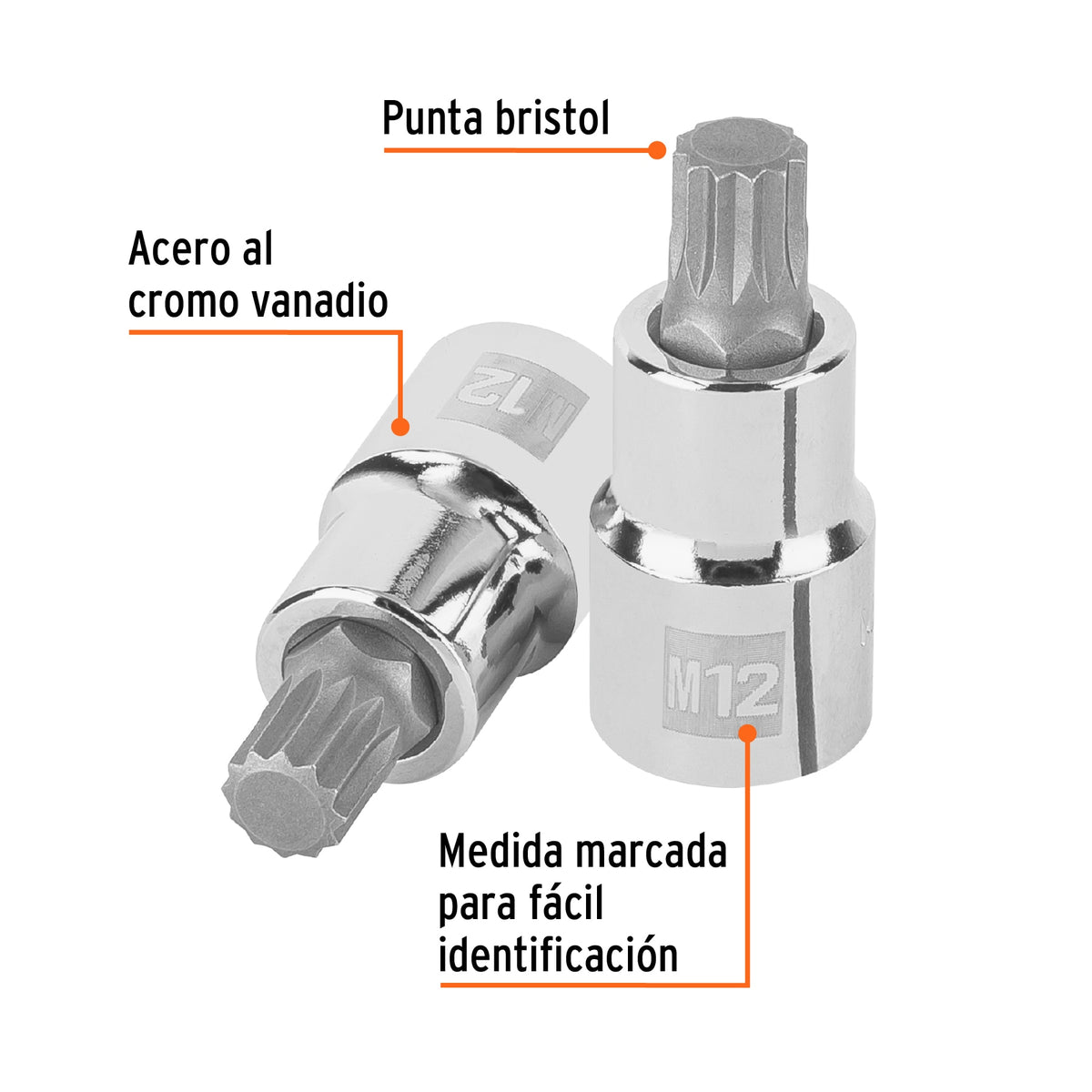 Dado punta corta bristol M12, cuadro 1/2', TRUPER, Truper, SKU 101274 — vista 3