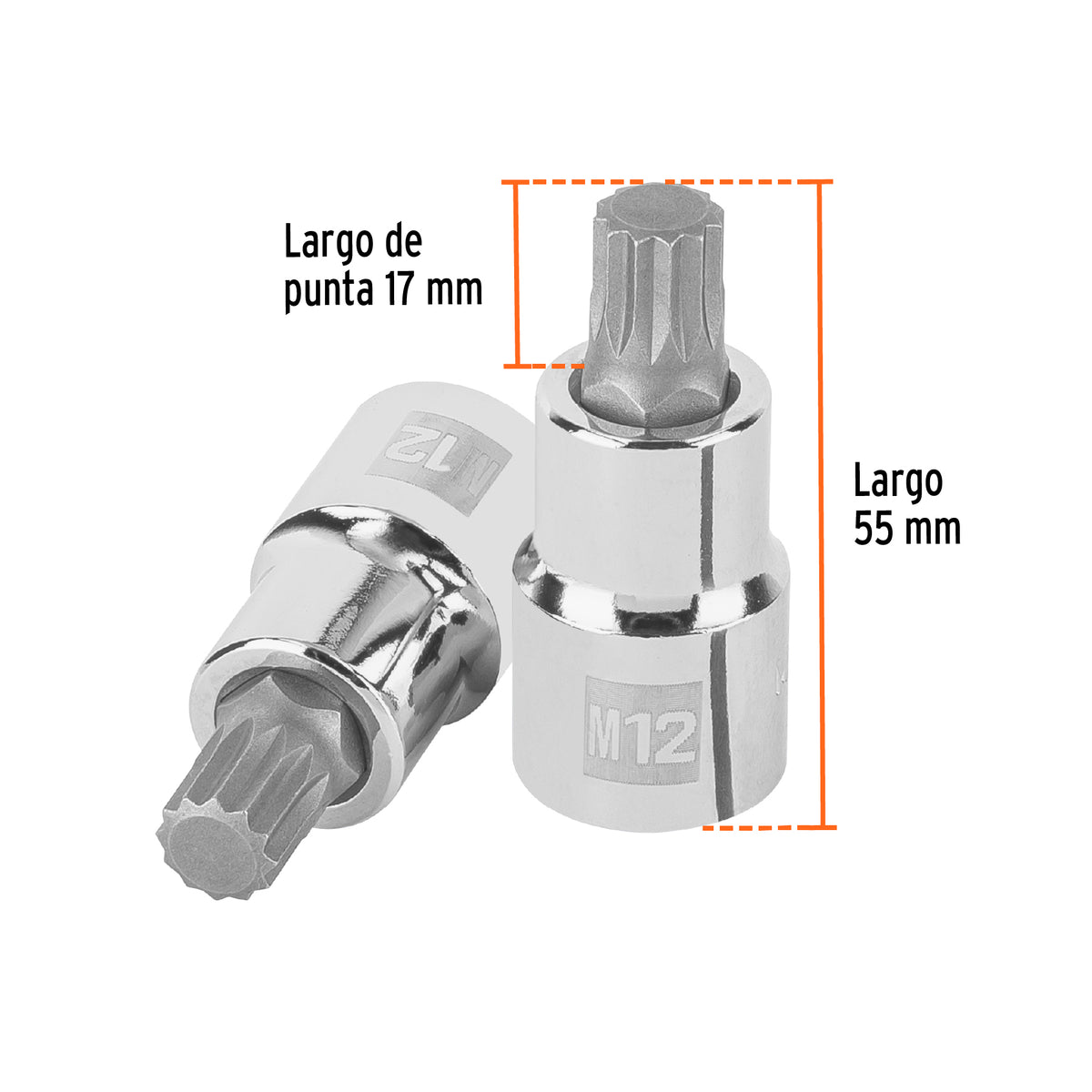 Dado punta corta bristol M12, cuadro 1/2', TRUPER, Truper, SKU 101274 — vista 4