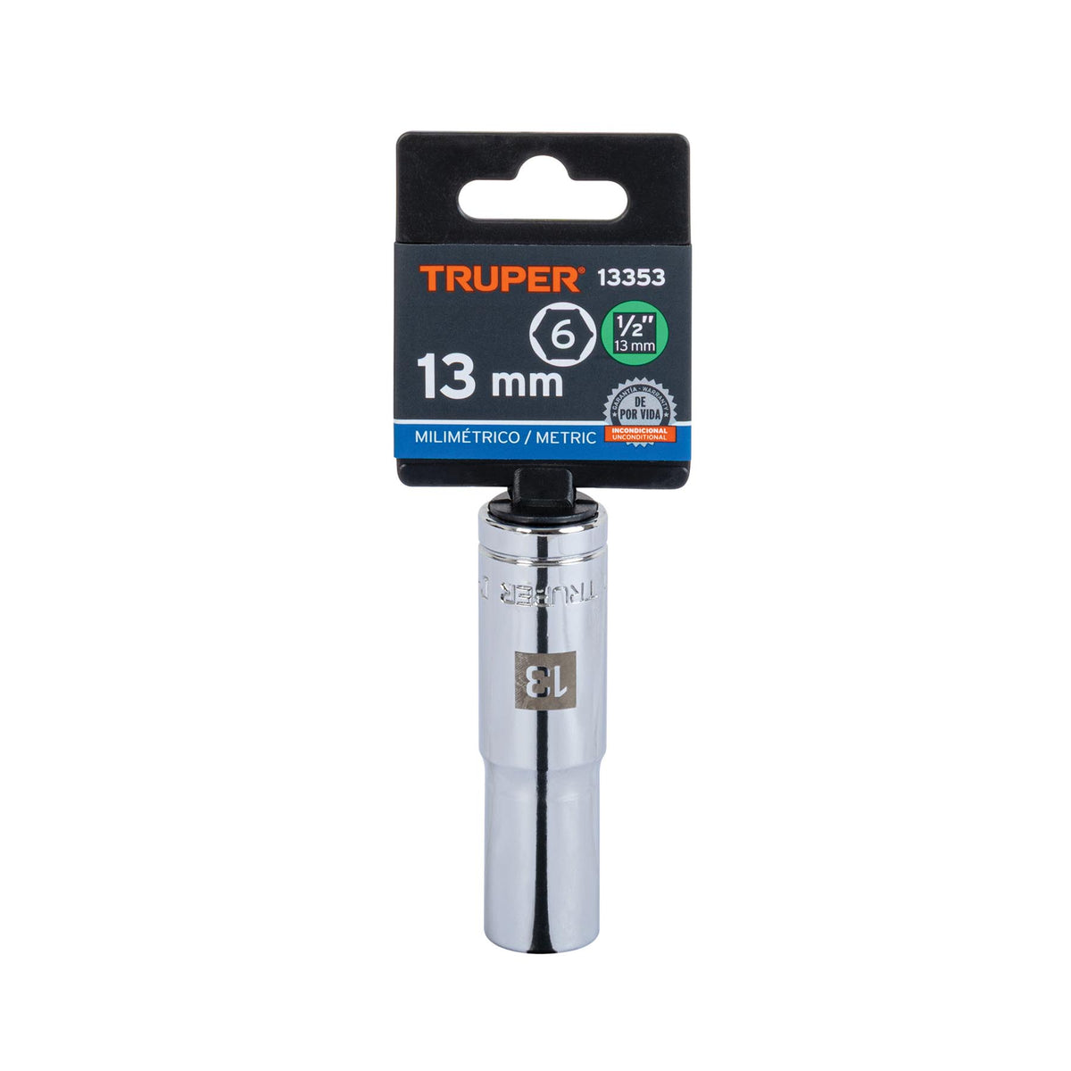 Dado largo de 13 mm 6 puntas cuadro 1/2' TRUPER — foto oficial 2