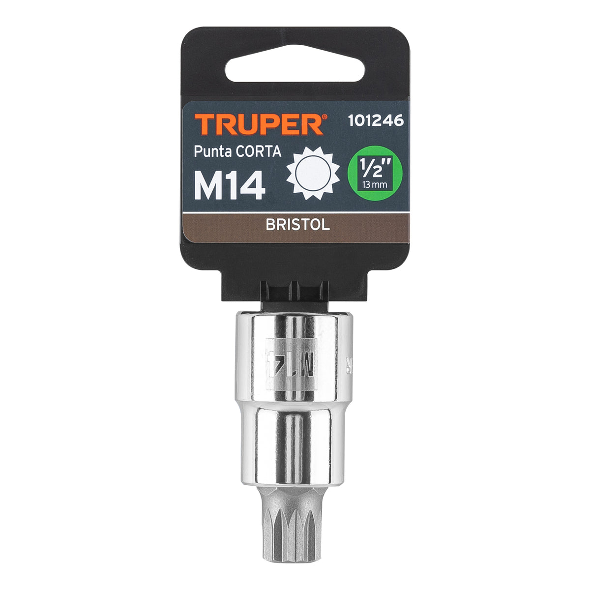 Dado punta corta bristol M14, cuadro 1/2', TRUPER, Truper, SKU 101246 — vista 2