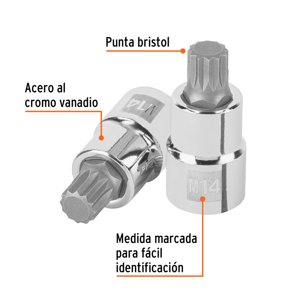 Dado punta corta bristol M14, cuadro 1/2', TRUPER, Truper, SKU 101246 — vista 3