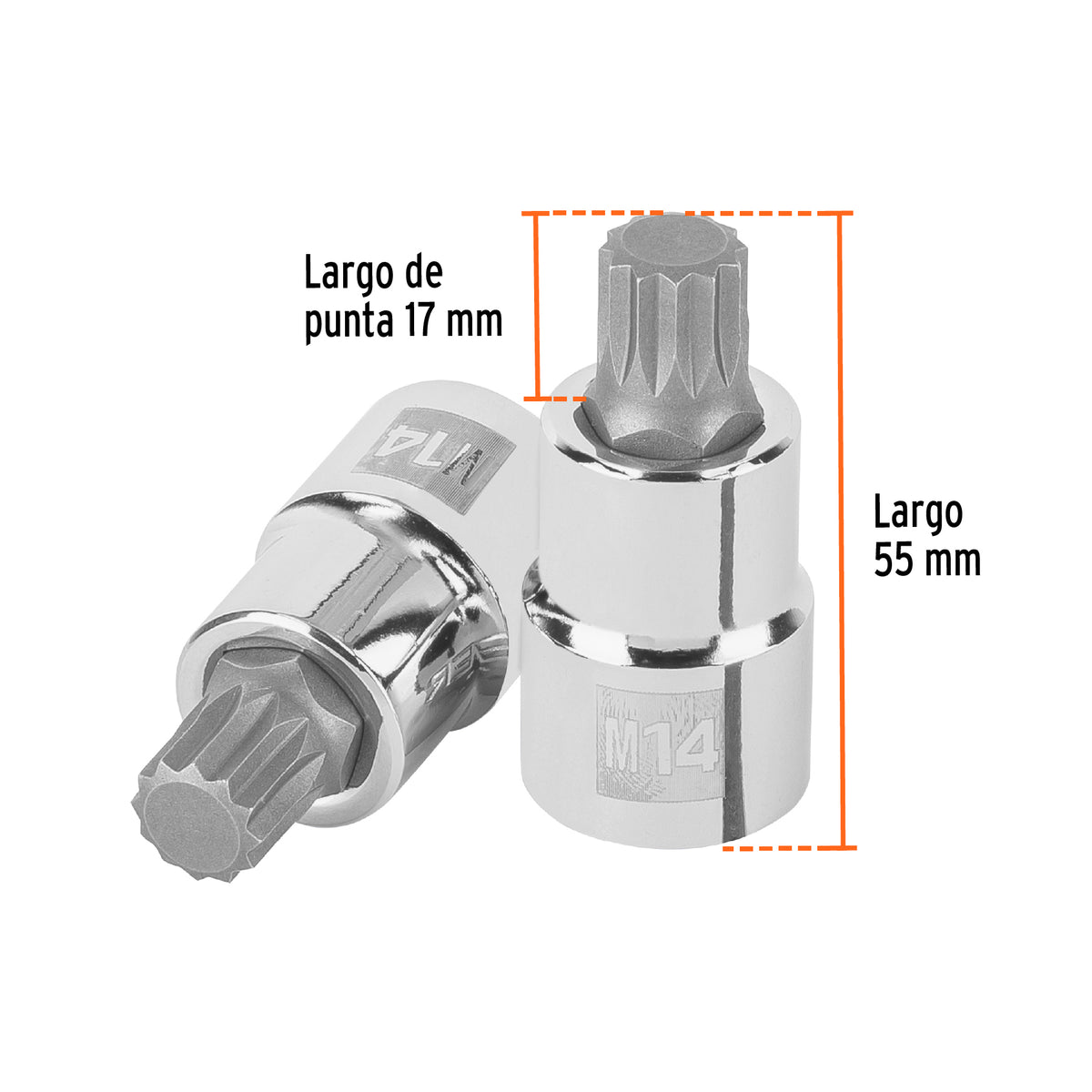 Dado punta corta bristol M14, cuadro 1/2', TRUPER, Truper, SKU 101246 — vista 4