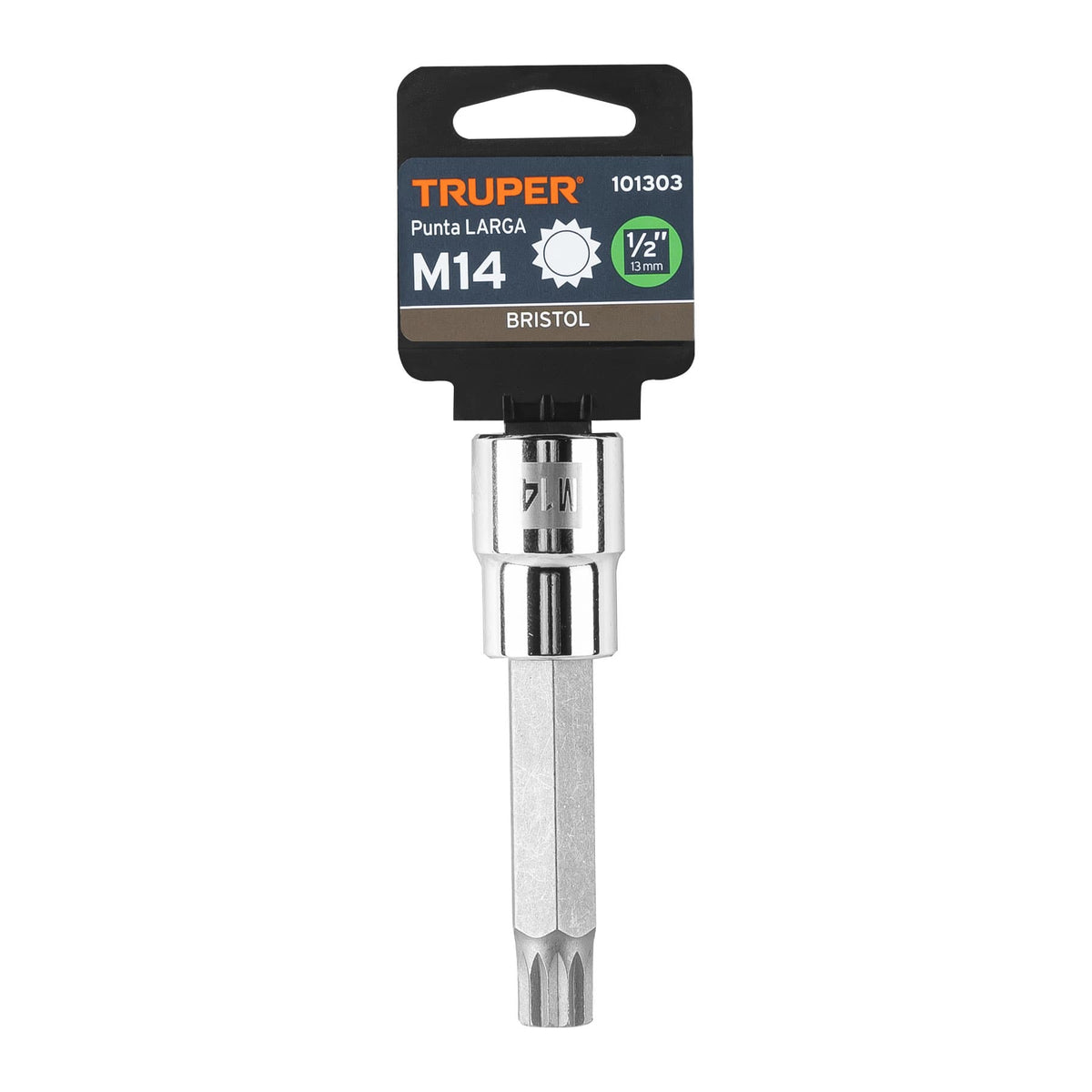 Dado punta larga bristol M14, cuadro 1/2', TRUPER, Truper, SKU 101303 — vista 2