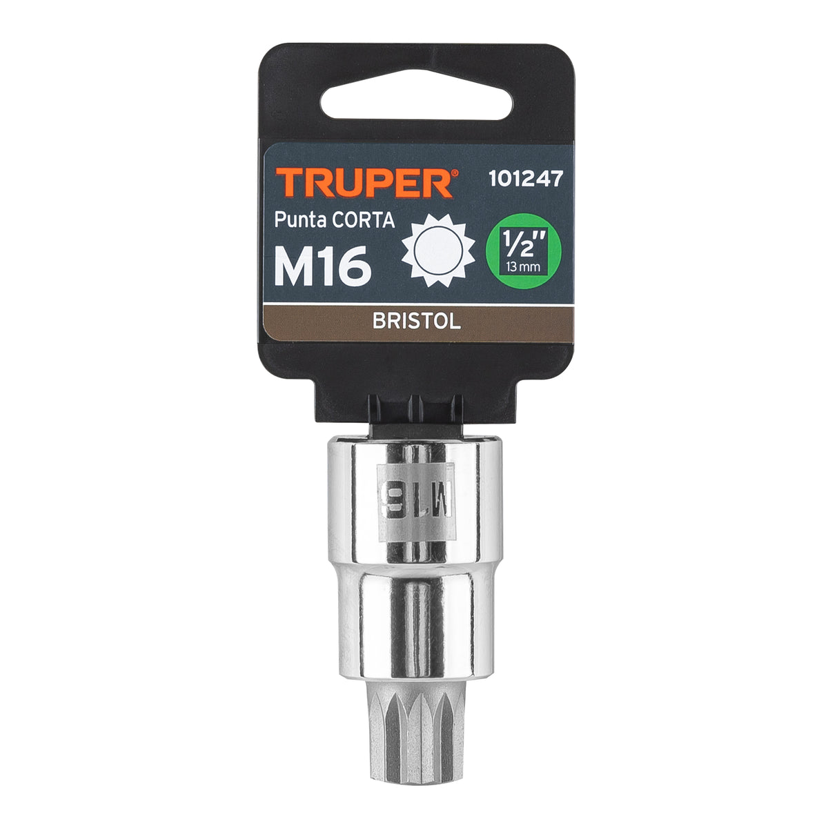 Dado punta corta bristol M16, cuadro 1/2', TRUPER, Truper, SKU 101247 — vista 2