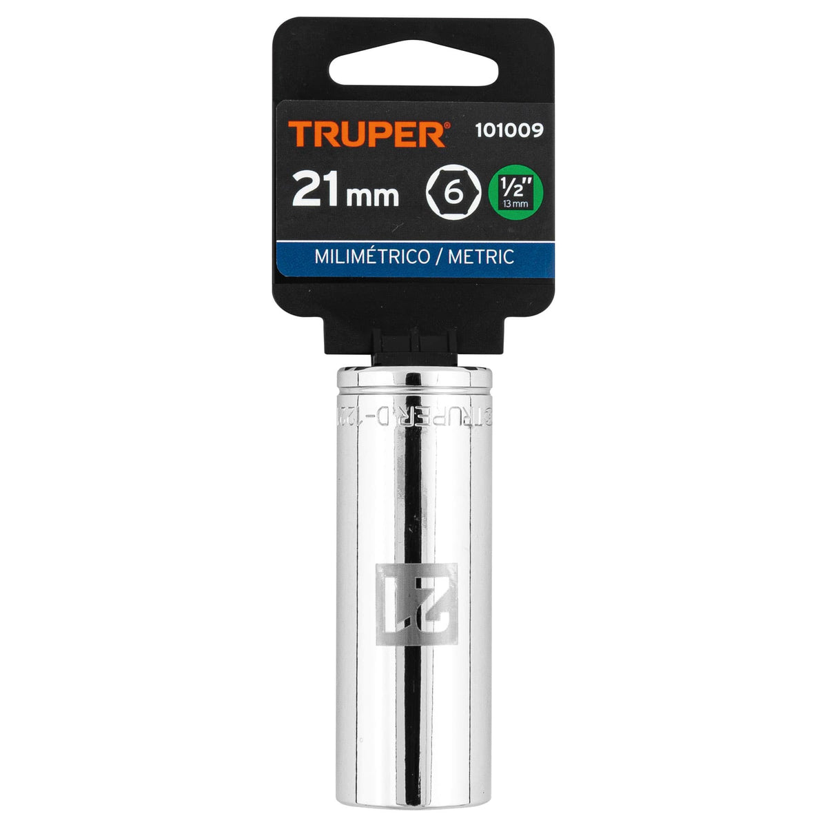 Dado largo de 21 mm, 6 puntas, cuadro 1/2', TRUPER, Truper, SKU 101009 — vista 2