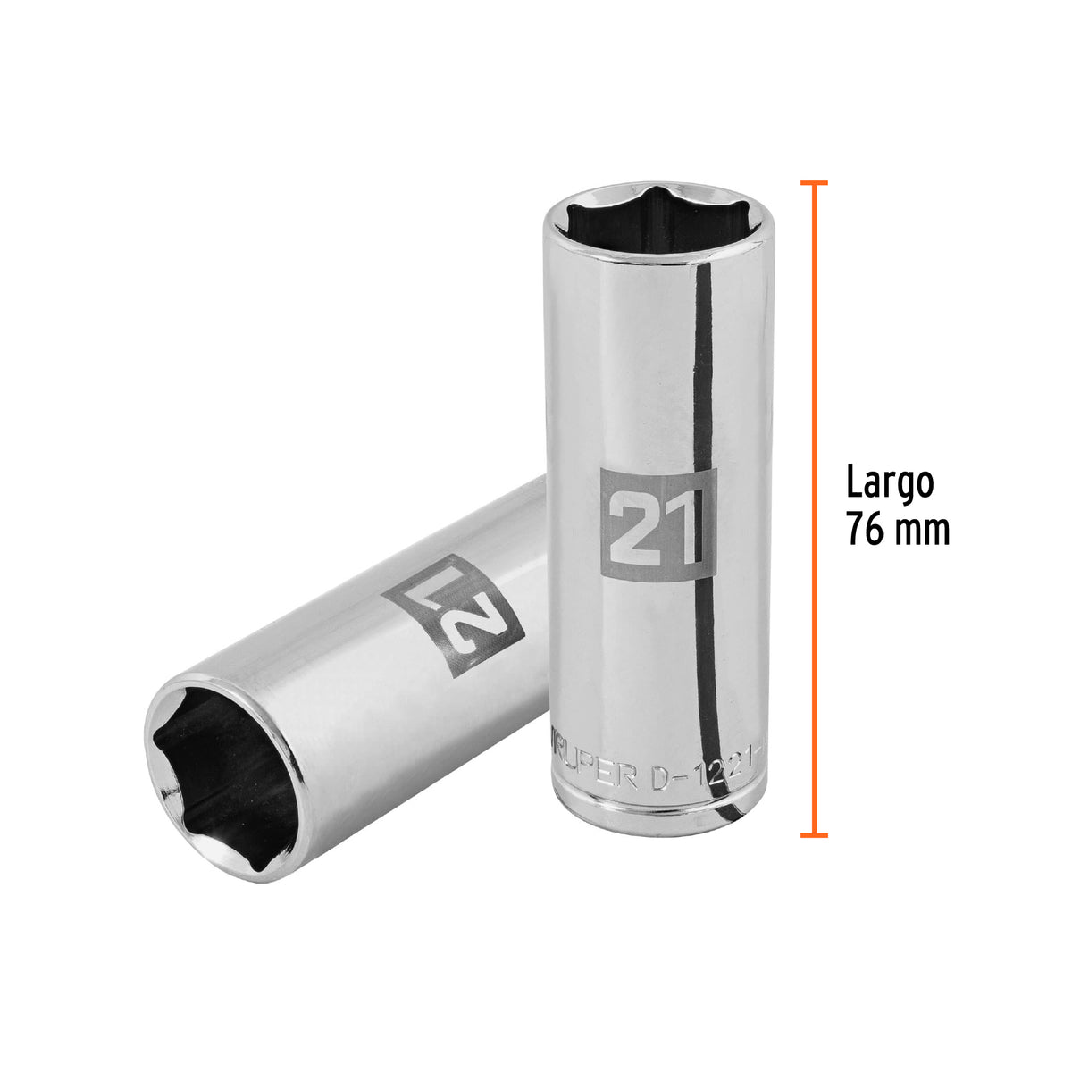 Dado largo de 21 mm, 6 puntas, cuadro 1/2', TRUPER, Truper, SKU 101009 — vista 4
