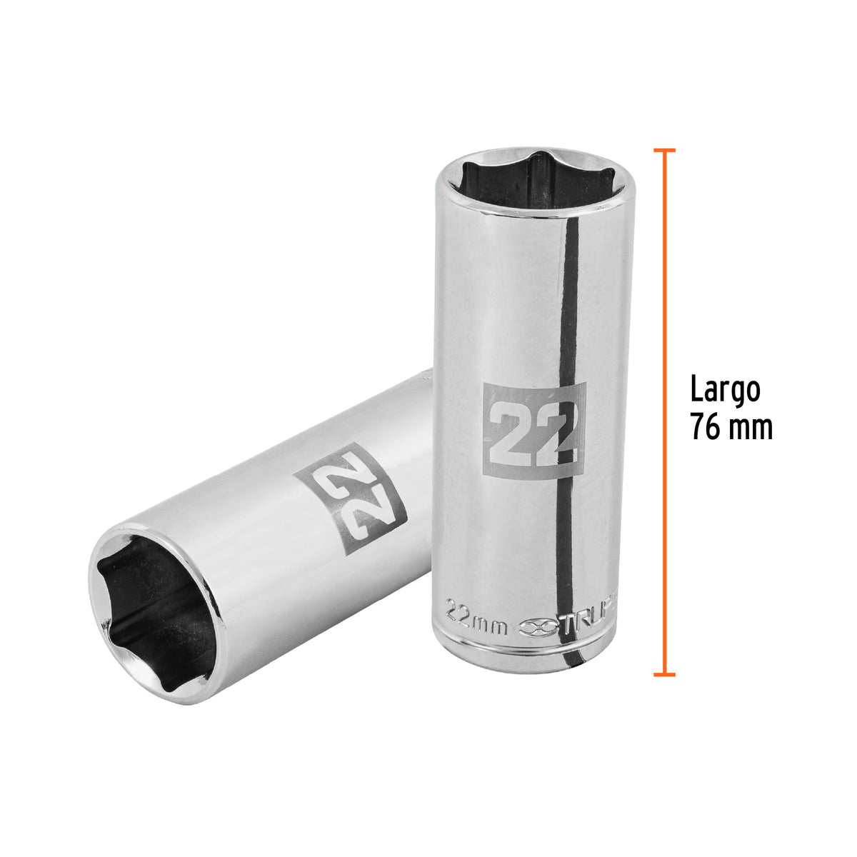 Dado largo de 22 mm, 6 puntas, cuadro 1/2', TRUPER, Truper, SKU 101010 — vista 4