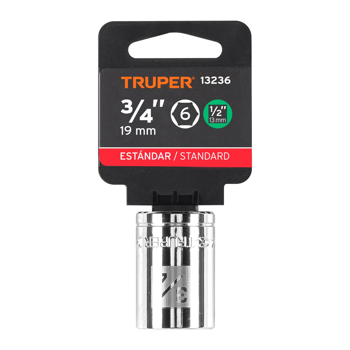 Dado de 3/4' 6 puntas cuadro 1/2' TRUPER — foto oficial 2