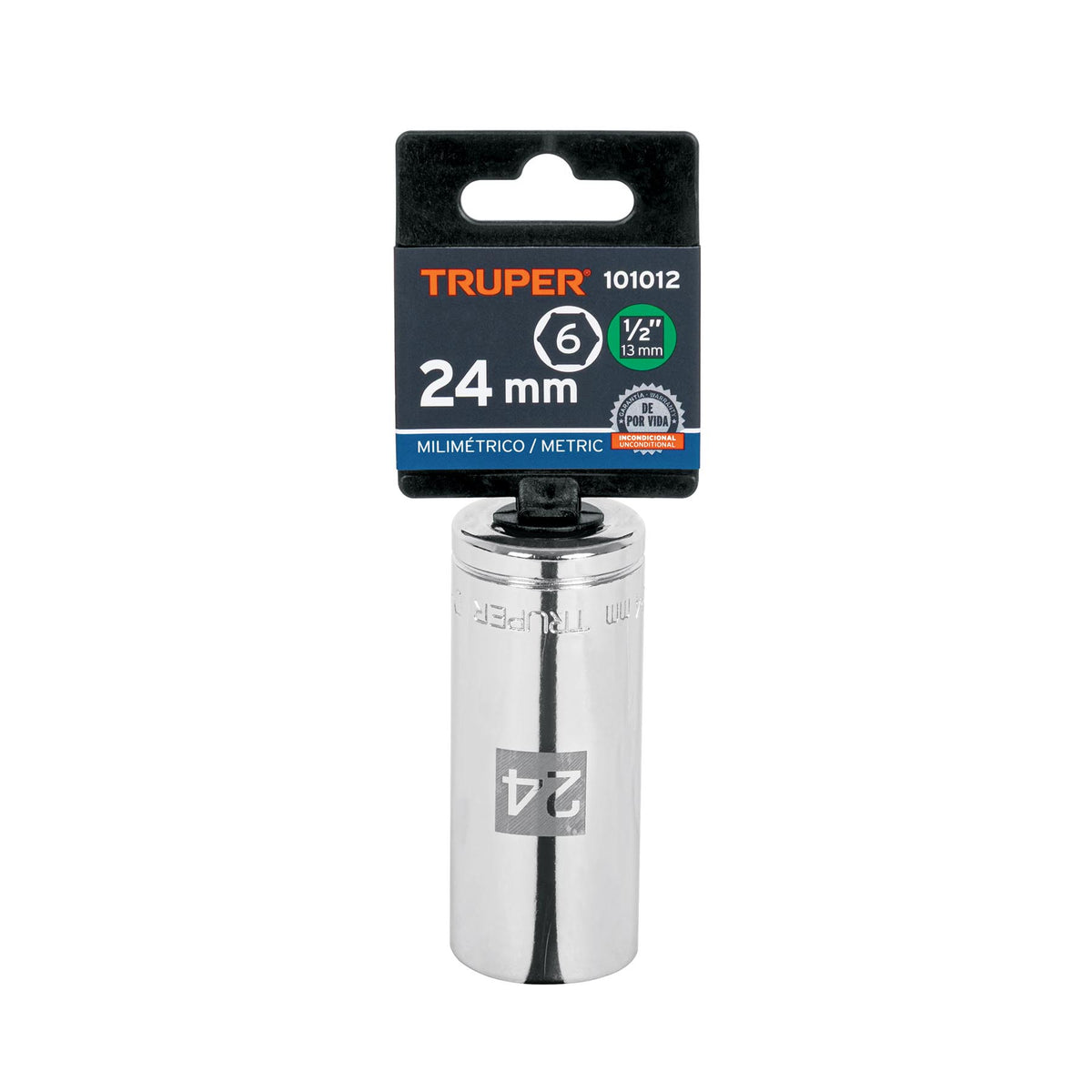 Dado largo de 24 mm, 6 puntas, cuadro 1/2', TRUPER, Truper, SKU 101012 — vista 2