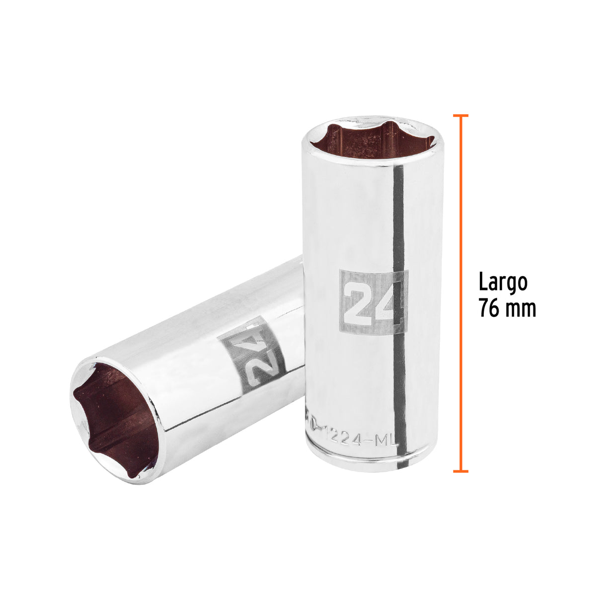 Dado largo de 24 mm, 6 puntas, cuadro 1/2', TRUPER, Truper, SKU 101012 — vista 4