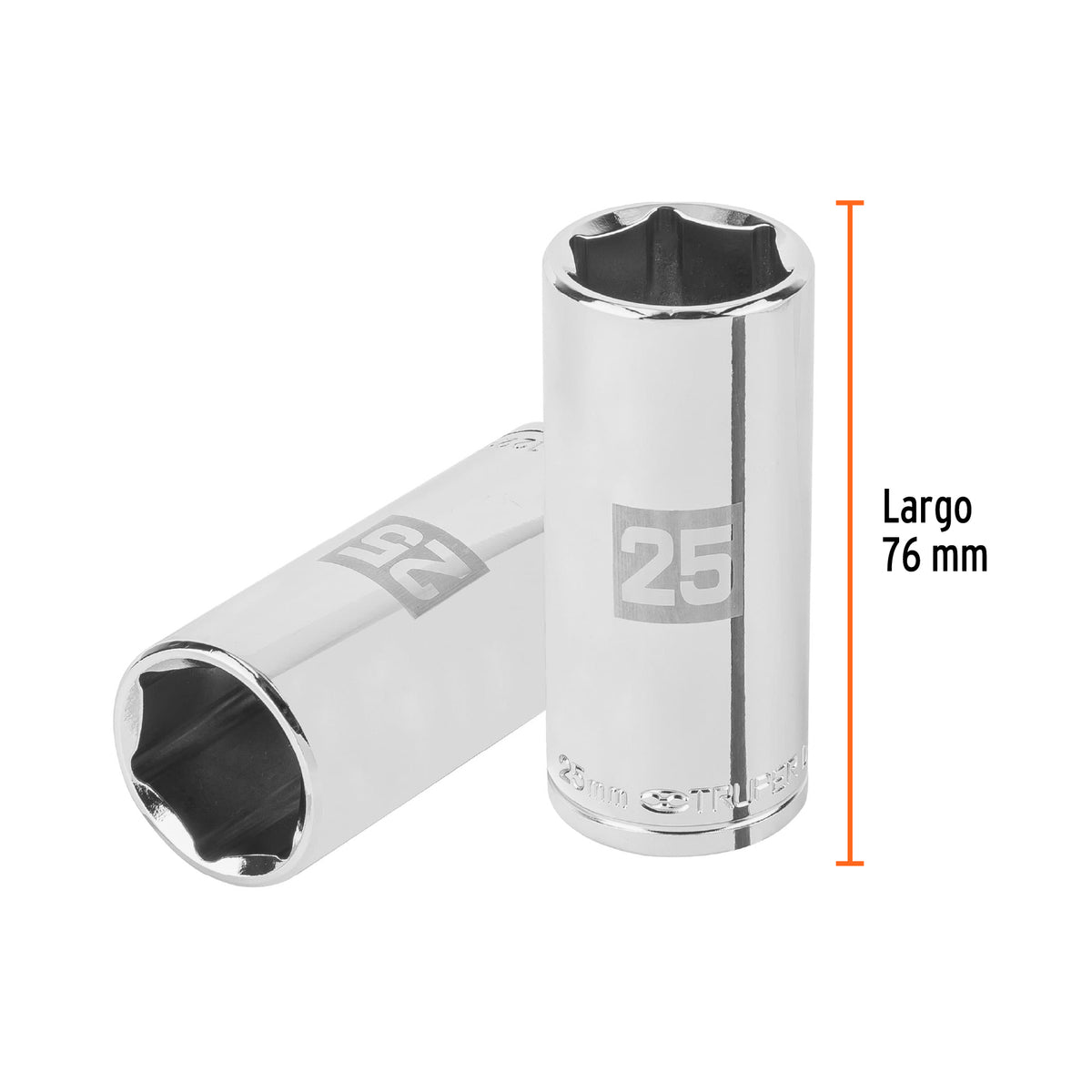 Dado largo de 25 mm, 6 puntas, cuadro 1/2', TRUPER, Truper, SKU 101013 — vista 4