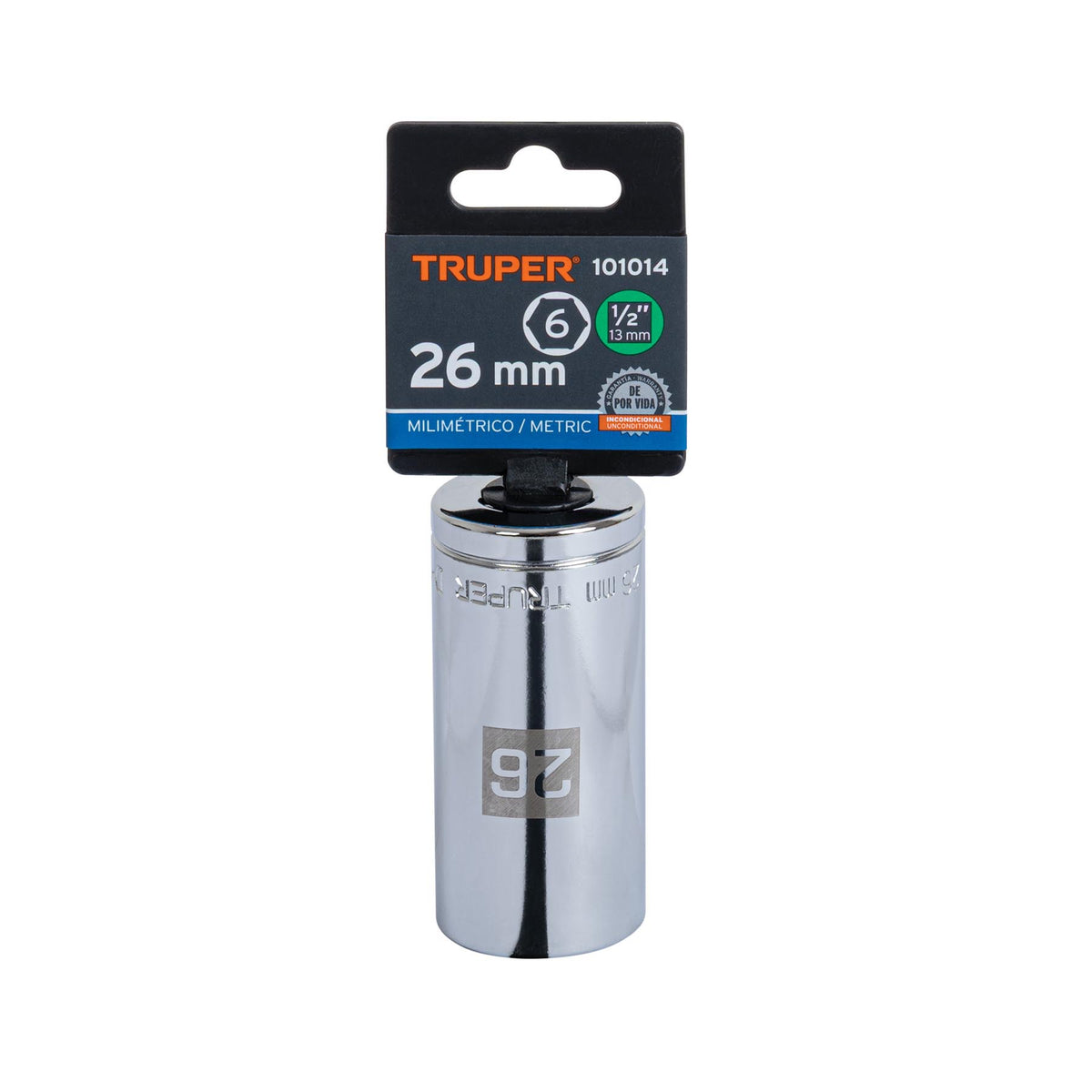 Dado largo de 26 mm, 6 puntas, cuadro 1/2', TRUPER, Truper, SKU 101014 — vista 2