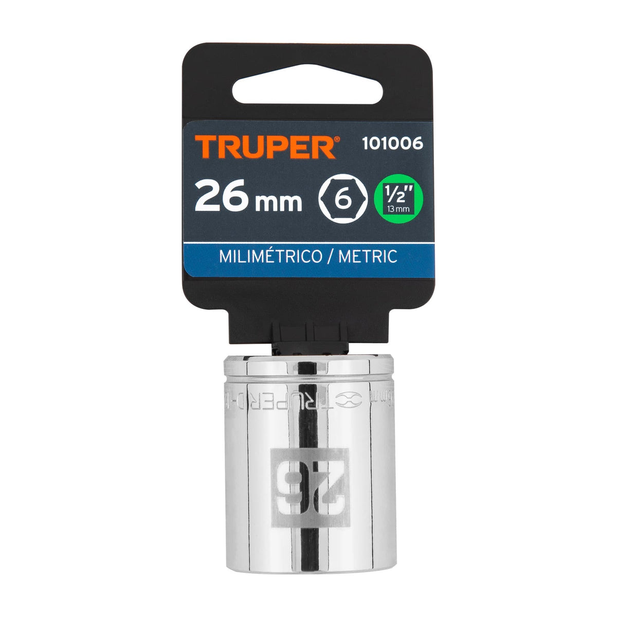 Dado de 26 mm, 6 puntas, cuadro 1/2', TRUPER, Truper, SKU 101006 — vista 2