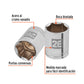 Dado de 26 mm, 6 puntas, cuadro 1/2', TRUPER, Truper, SKU 101006 — vista 3