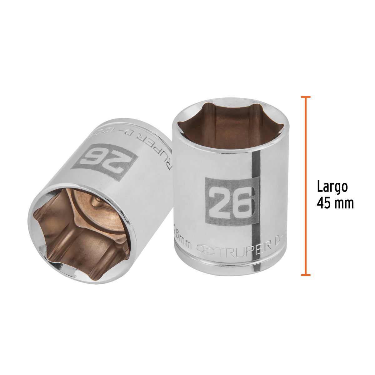 Dado de 26 mm, 6 puntas, cuadro 1/2', TRUPER, Truper, SKU 101006 — vista 4