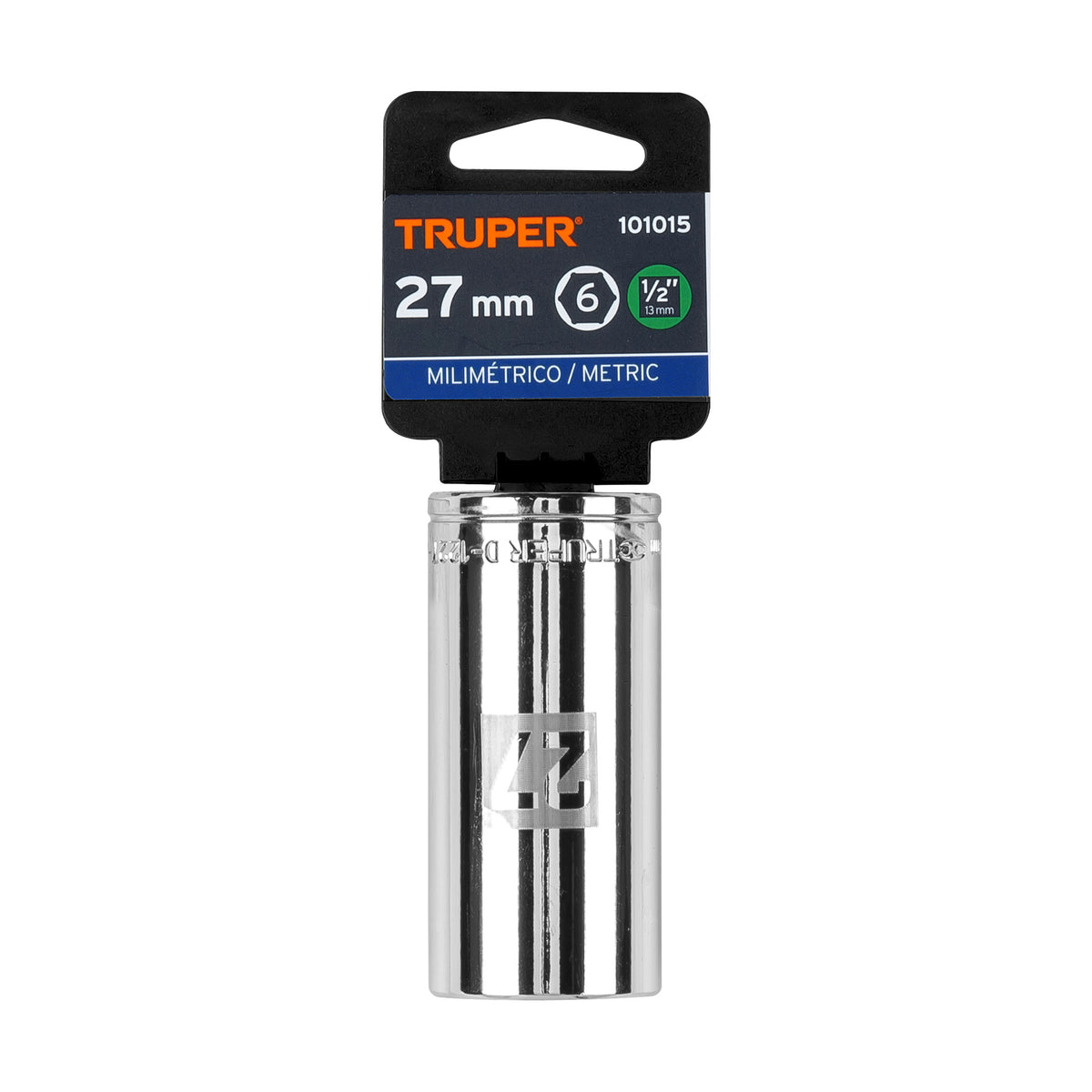 Dado largo de 27 mm, 6 puntas, cuadro 1/2', TRUPER, Truper, SKU 101015 — vista 2