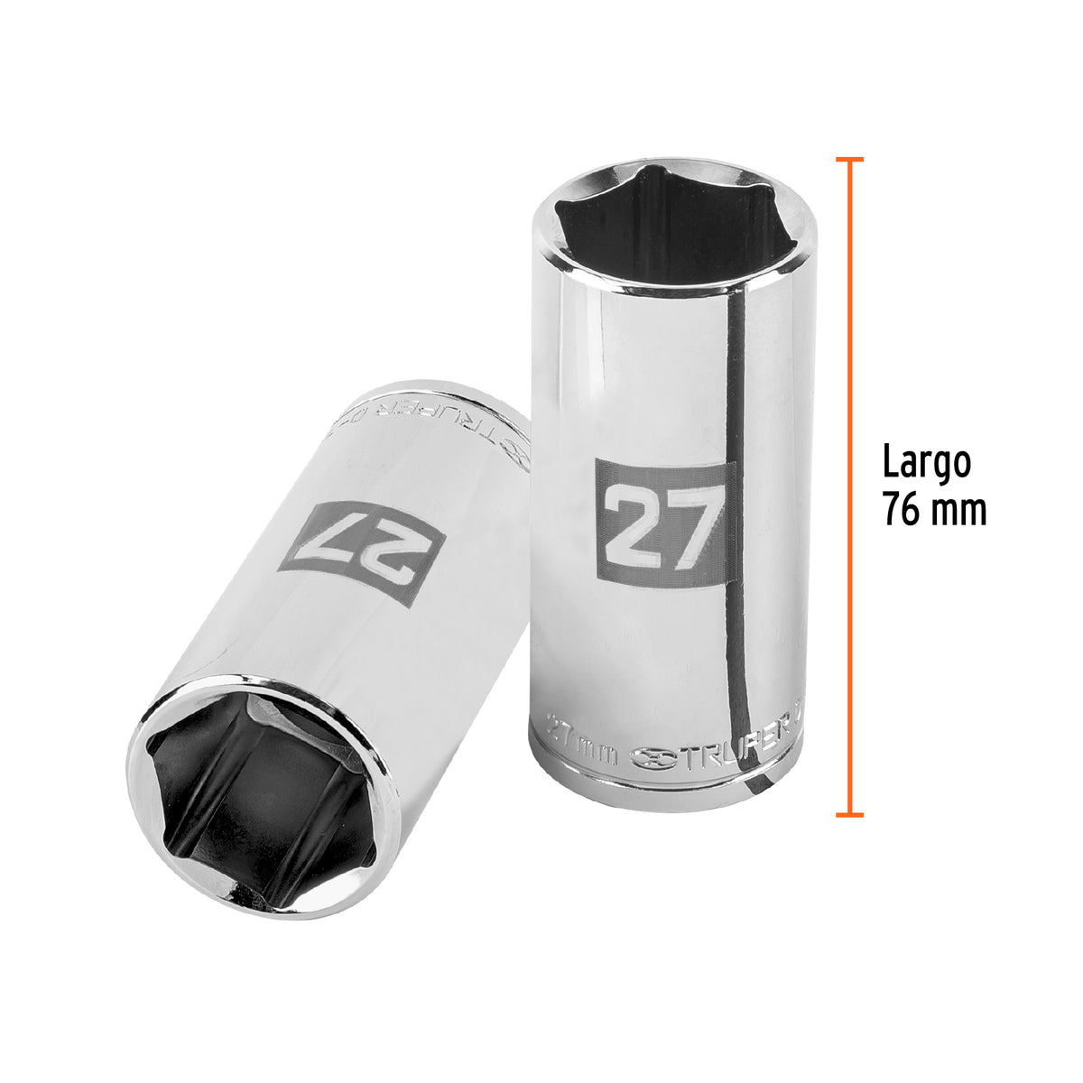 Dado largo de 27 mm, 6 puntas, cuadro 1/2', TRUPER, Truper, SKU 101015 — vista 4