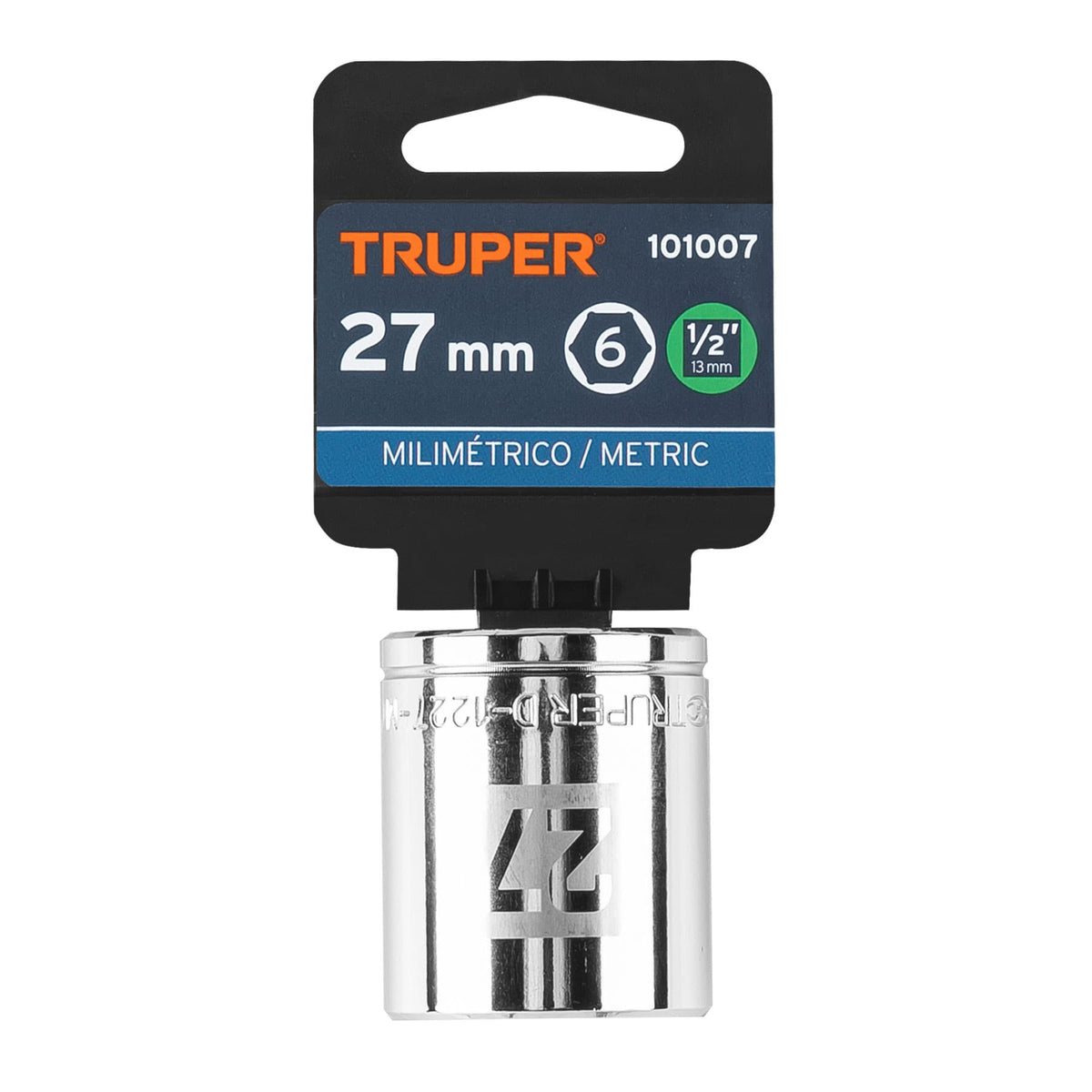 Dado de 27 mm, 6 puntas, cuadro 1/2', TRUPER, Truper, SKU 101007 — vista 2