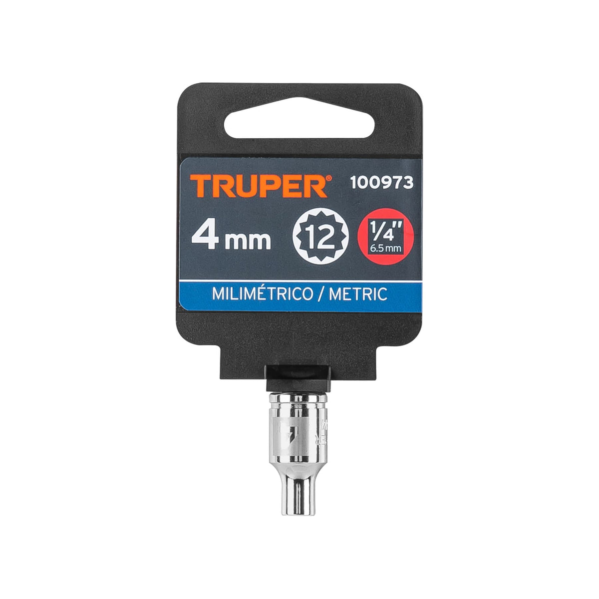 Dado de 4 mm, 12 puntas, cuadro 1/4', TRUPER — foto oficial 2