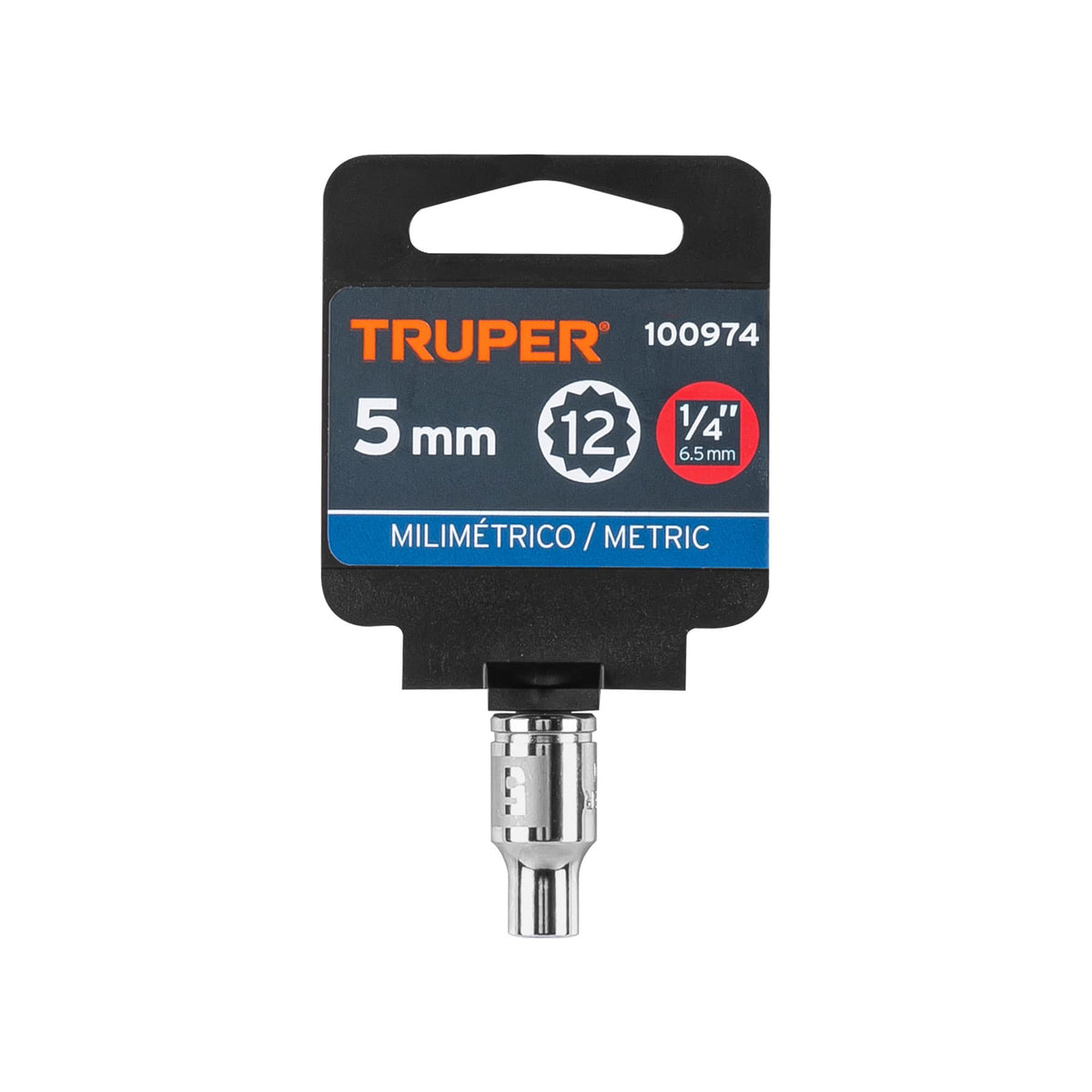 Dado de 5 mm, 12 puntas, cuadro 1/4', TRUPER, Truper, SKU 100974 — vista 2
