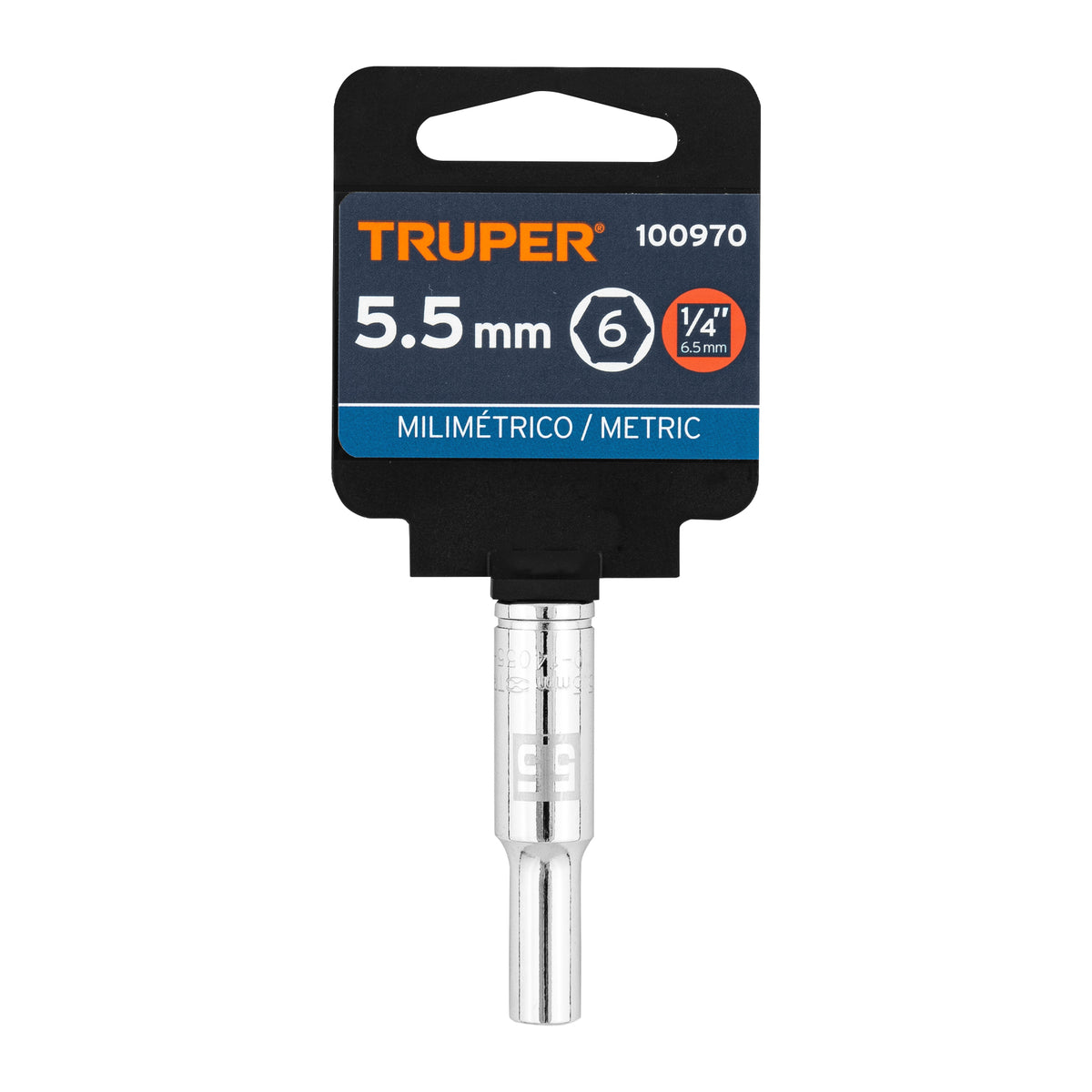 Dado largo de 5.5 mm, 6 puntas, cuadro 1/4', TRUPER — foto oficial 2