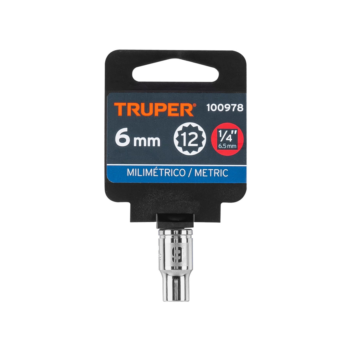 Dado de 6 mm, 12 puntas, cuadro 1/4', TRUPER, Truper, SKU 100978 — vista 2