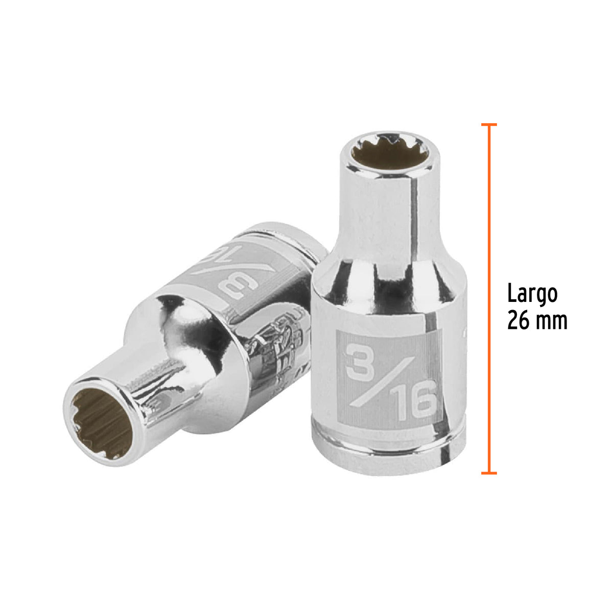 Dado de 3/16', 12 puntas, cuadro 1/4', TRUPER, Truper, SKU 100873 — vista 4