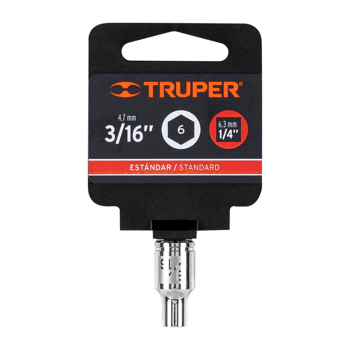 Dado de 3/16' 6 puntas cuadro 1/4' TRUPER — foto oficial 2