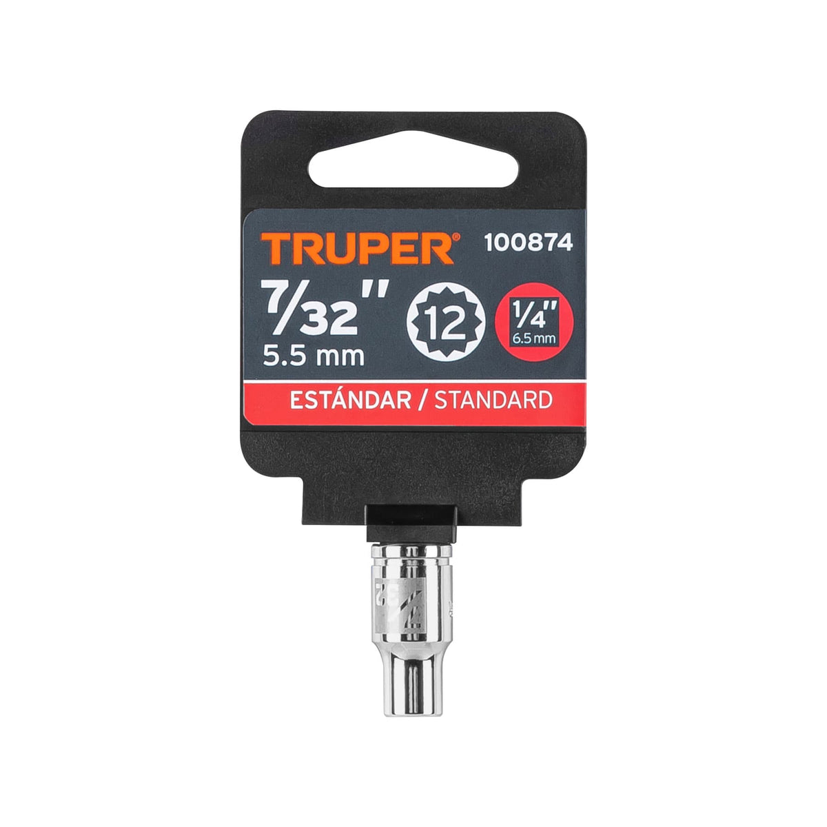 Dado de 7/32', 12 puntas, cuadro 1/4', TRUPER, Truper, SKU 100874 — vista 2