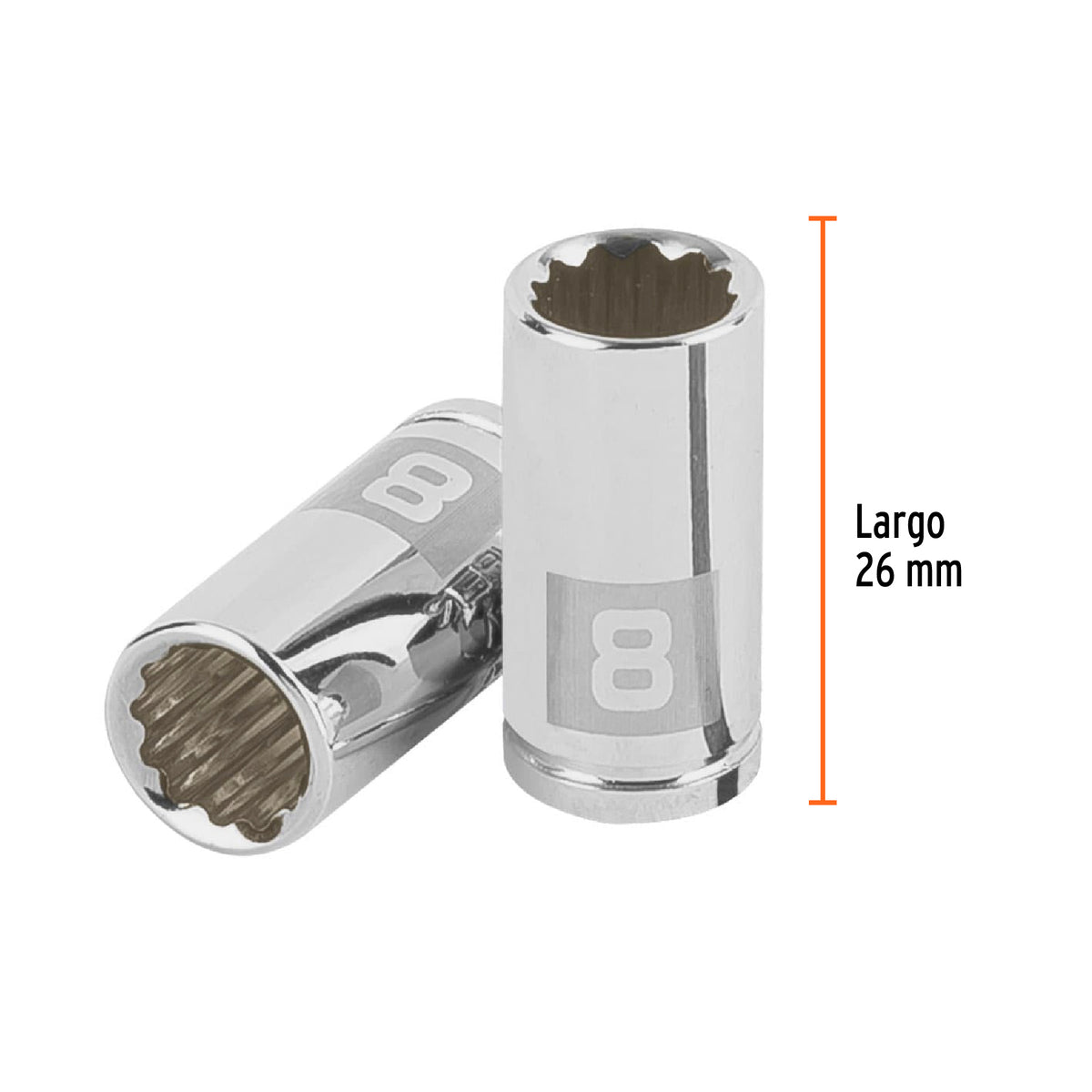 Dado de 8 mm, 12 puntas, cuadro 1/4', TRUPER, Truper, SKU 100980 — vista 4