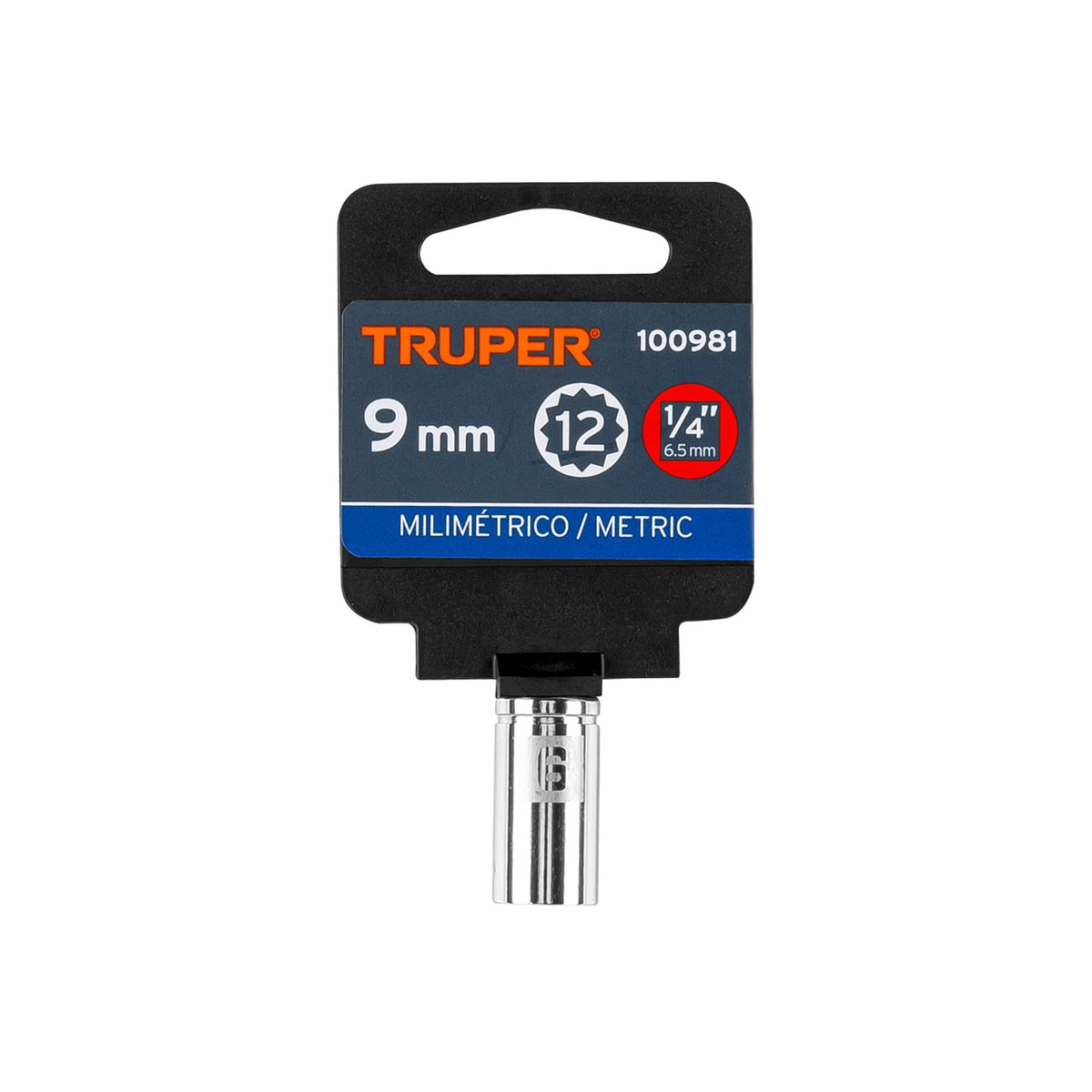 Dado de 9 mm, 12 puntas, cuadro 1/4', TRUPER, Truper, SKU 100981 — vista 2