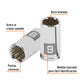 Dado de 9 mm, 12 puntas, cuadro 1/4', TRUPER, Truper, SKU 100981 — vista 3