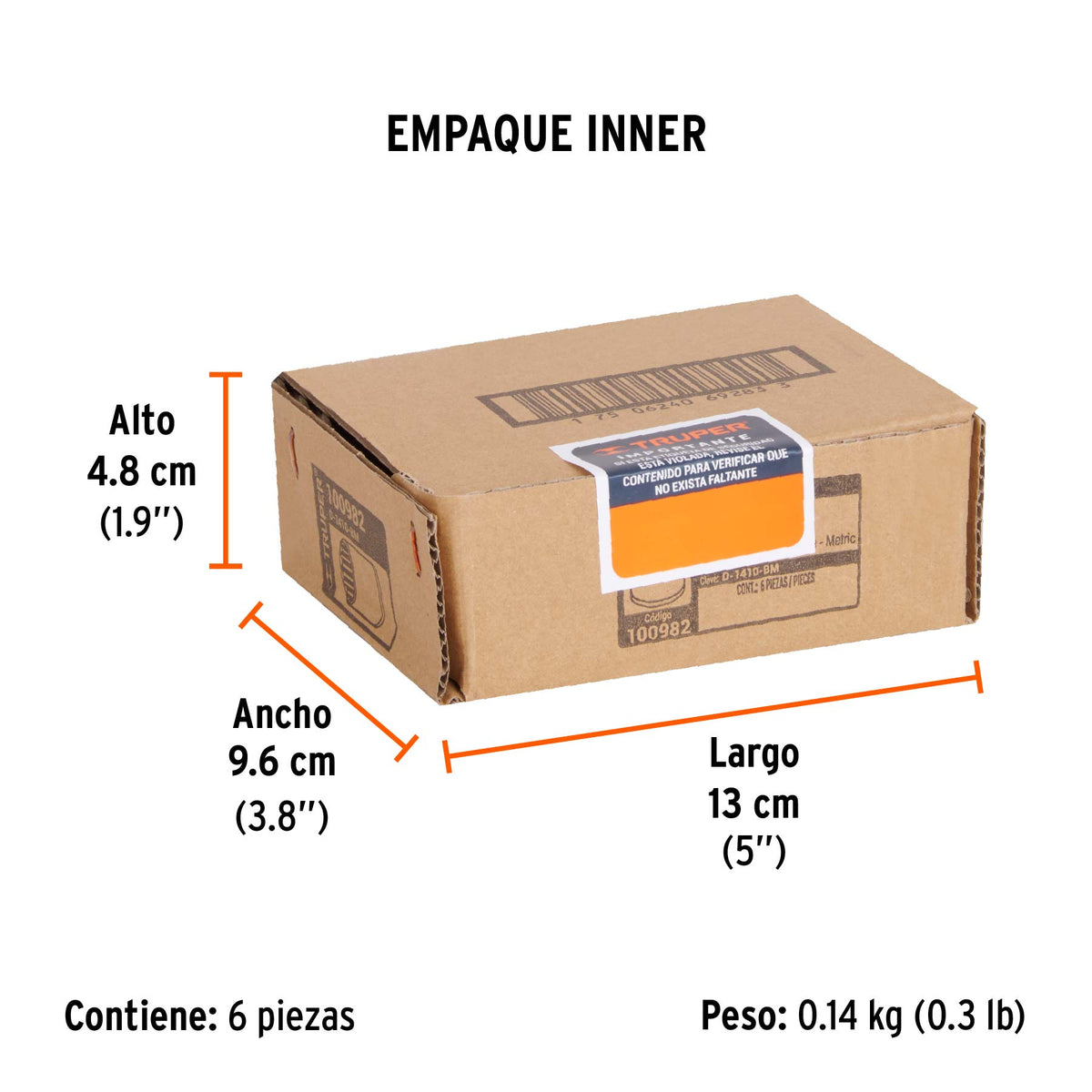 Dado de 10 mm, 12 puntas, cuadro 1/4', TRUPER, Truper, SKU 100982 — vista 6