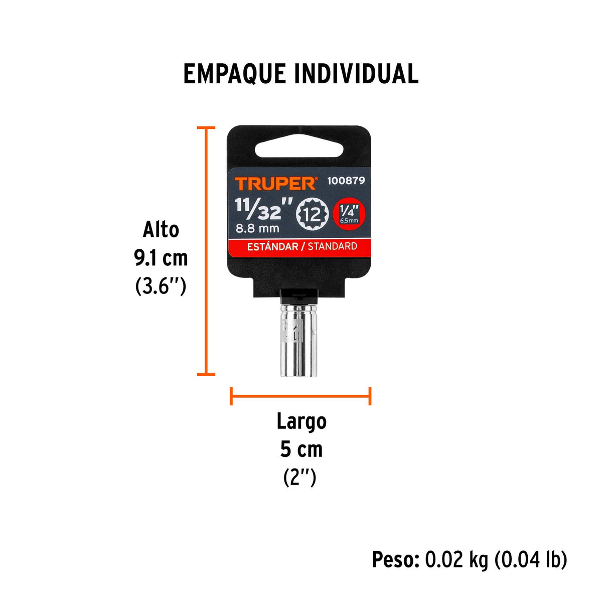 Dado de 11/32', 12 puntas, cuadro 1/4', TRUPER, Truper, SKU 100879 — vista 5