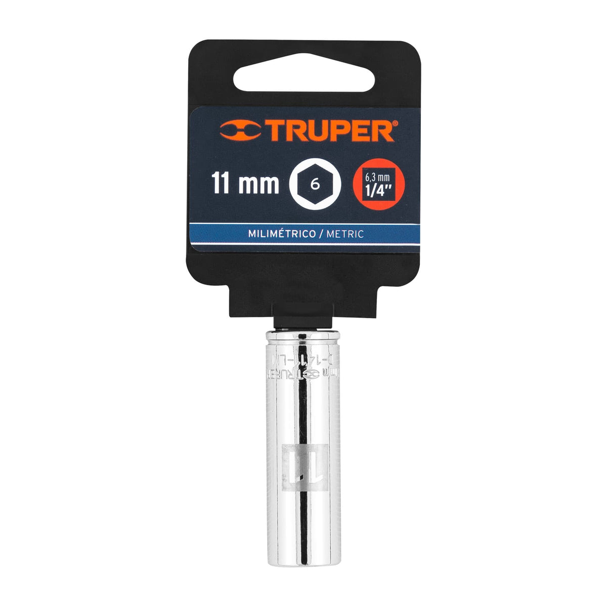 Dado largo de 11 mm 6 puntas cuadro 1/4' TRUPER — foto oficial 2