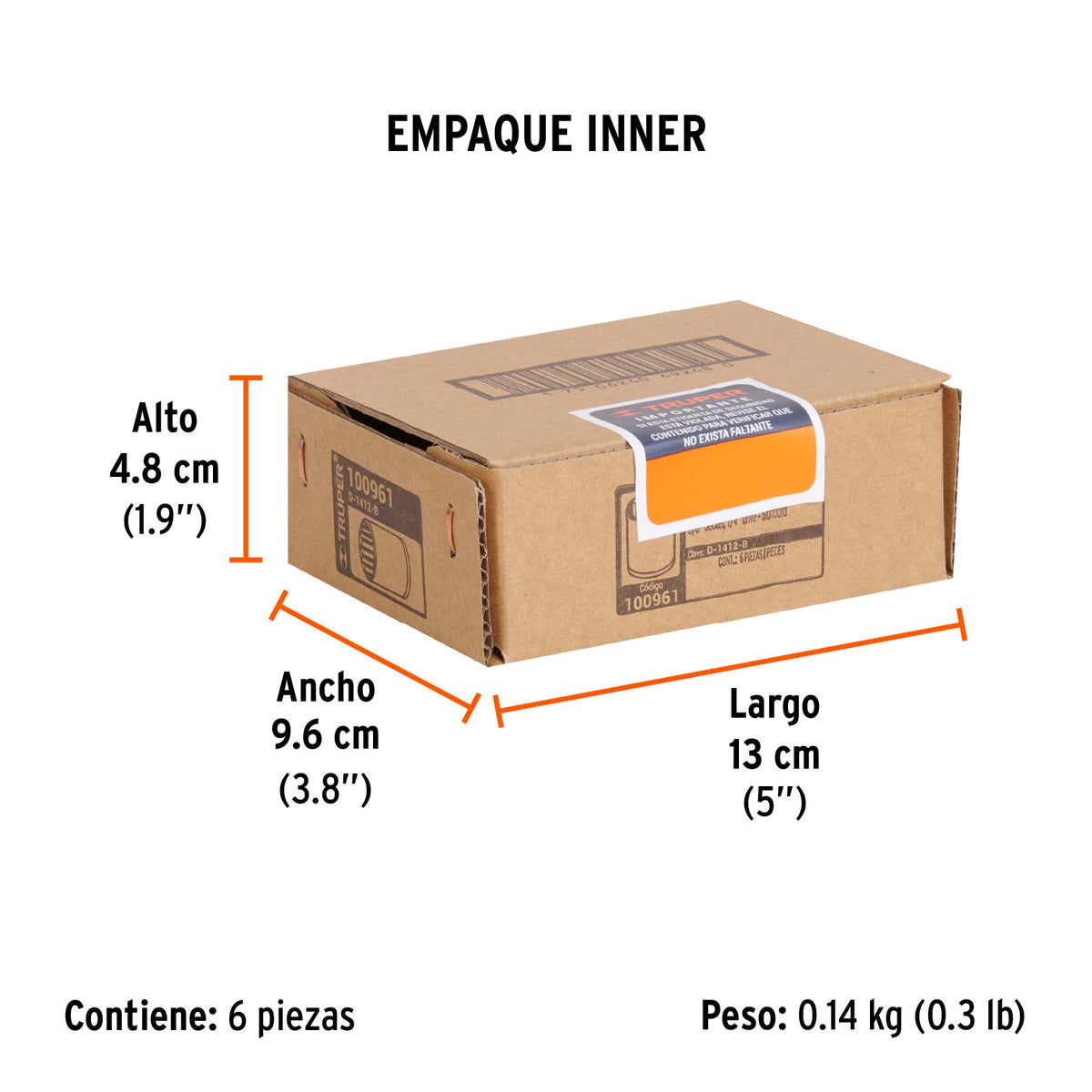 Dado de 3/8', 12 puntas, cuadro 1/4', TRUPER, Truper, SKU 100961 — vista 6
