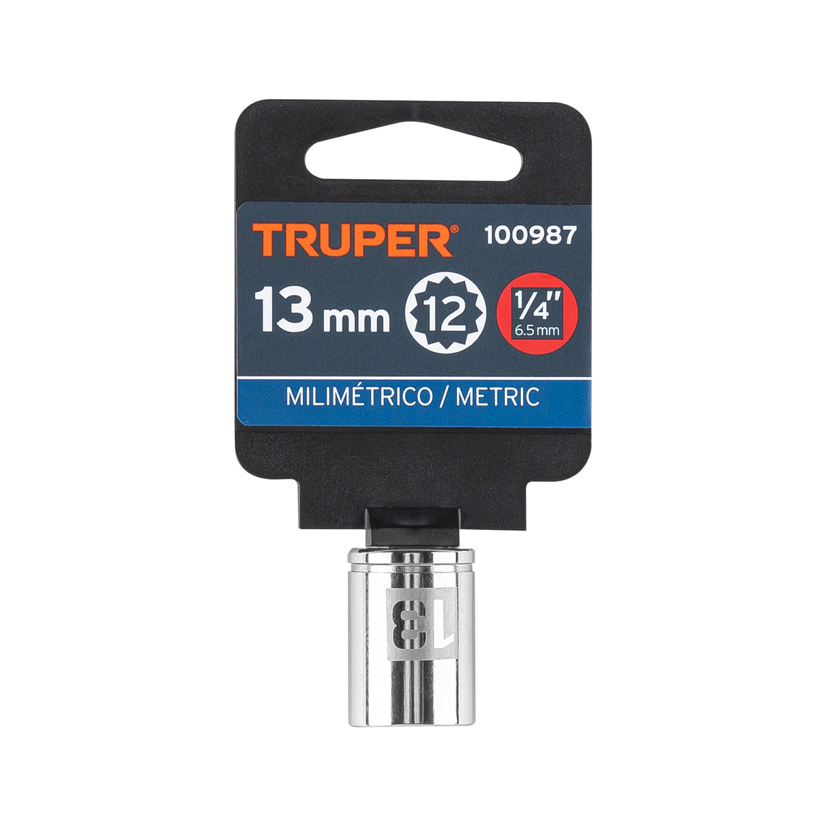 Dado de 13 mm, 12 puntas, cuadro 1/4', TRUPER, Truper, SKU 100987 — vista 2