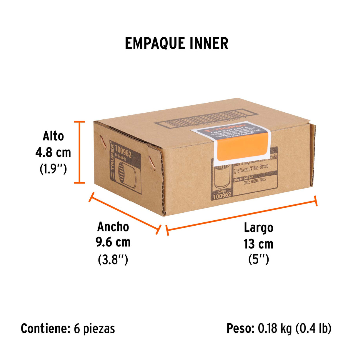 Dado de 7/16', 12 puntas, cuadro 1/4', TRUPER, Truper, SKU 100962 — vista 6