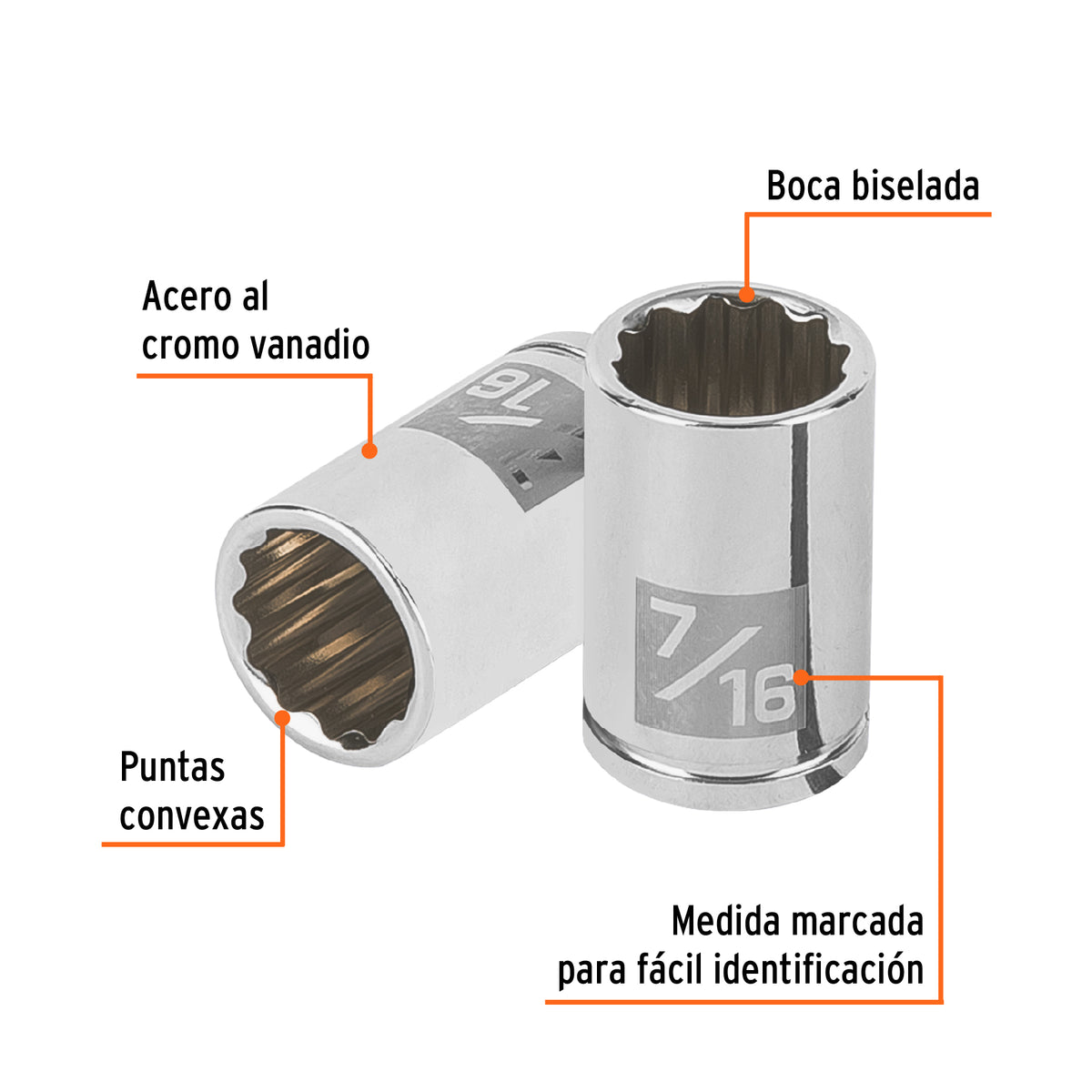 Dado de 7/16', 12 puntas, cuadro 1/4', TRUPER, Truper, SKU 100962 — vista 3