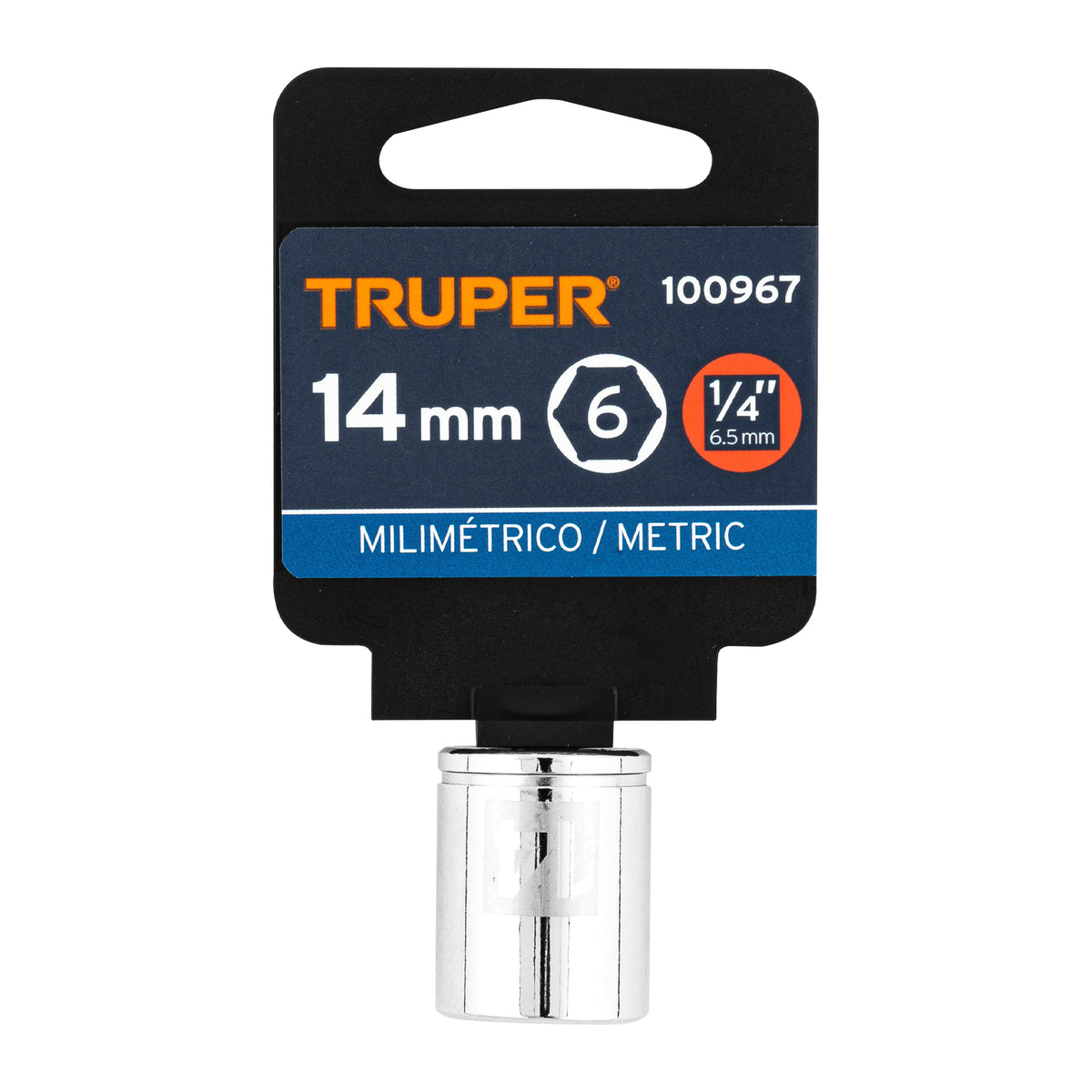 Dado de 14 mm, 6 puntas, cuadro 1/4', TRUPER, Truper, SKU 100967 — vista 2